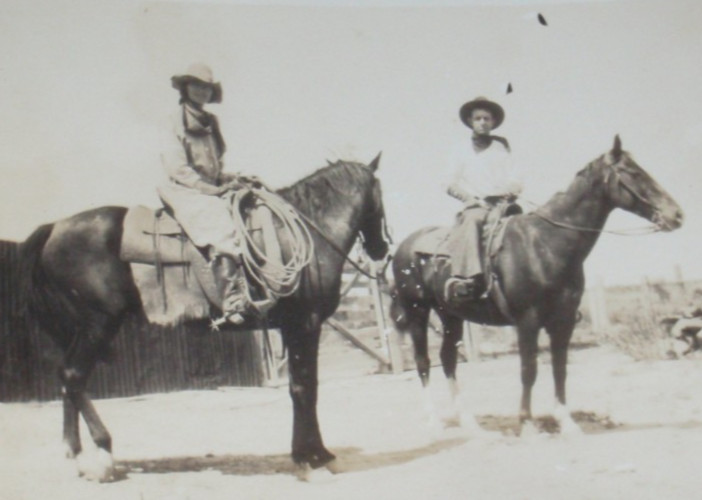 Ready to ride out Cowboy & Cowgirl Van Horn TX 1918 RP Snapshot C#34