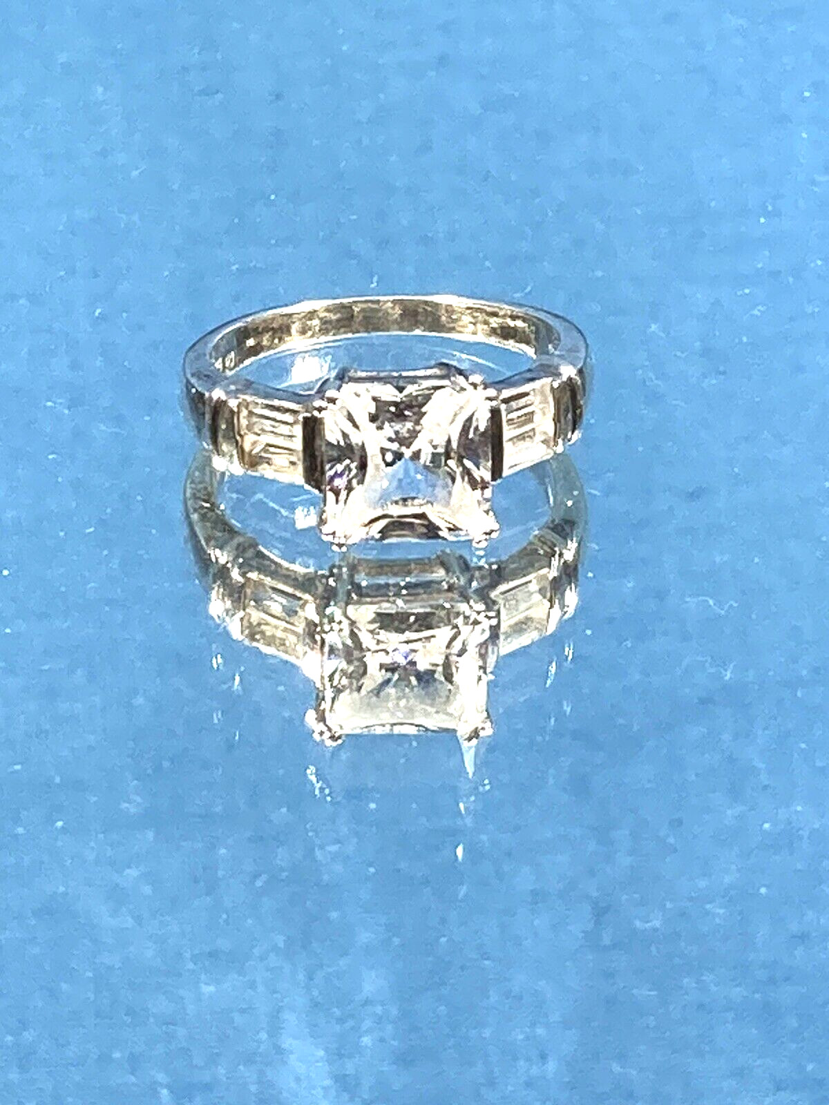 Vintage Sterling Silver & CZ Engagement Style Ring 7