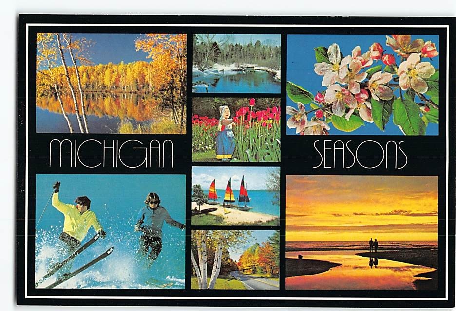 Postcard Scenes & Views Michigan Seasons USA