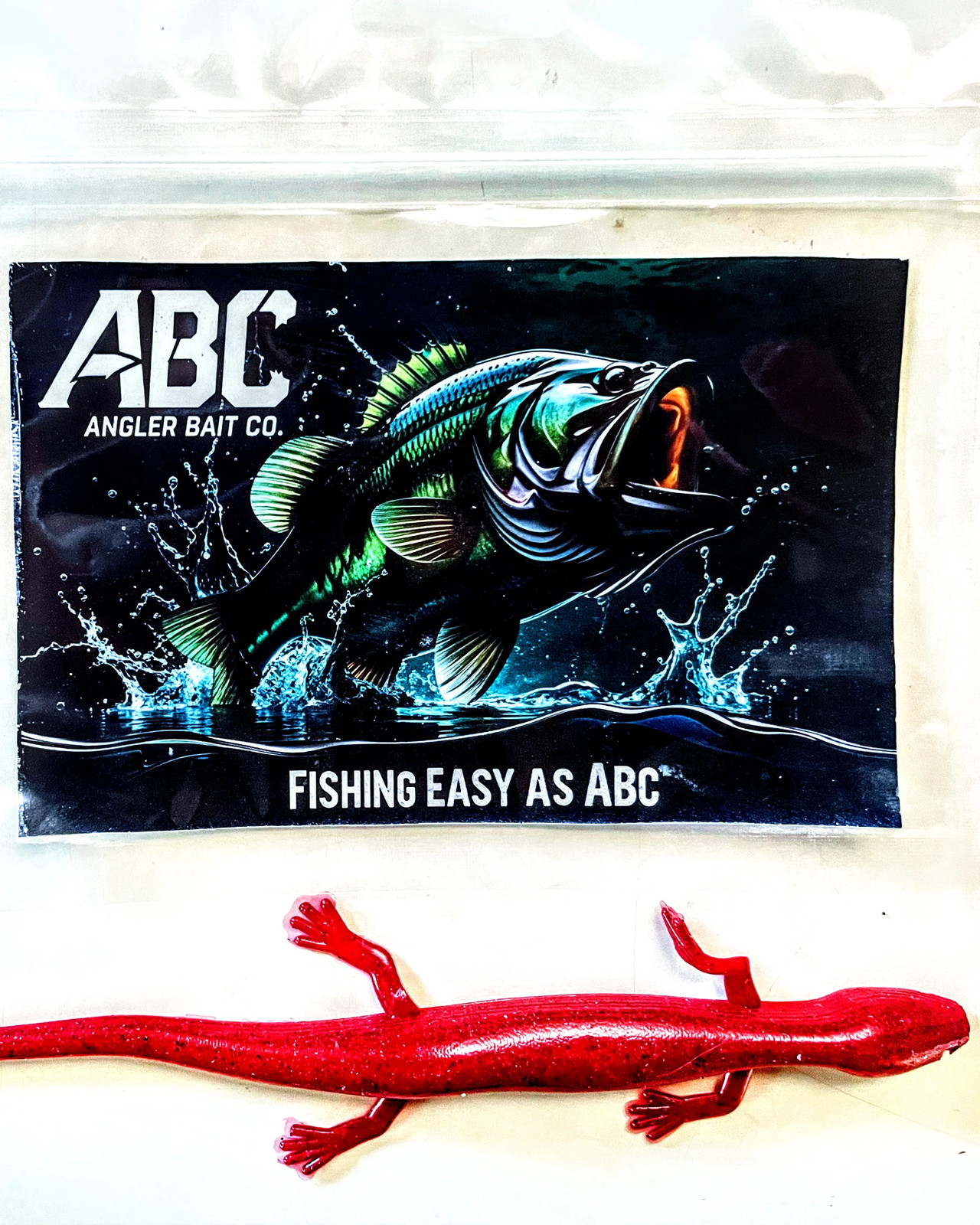 Angler Bait Co. Soft Plastic Lizard – 8 pack – Red Flake