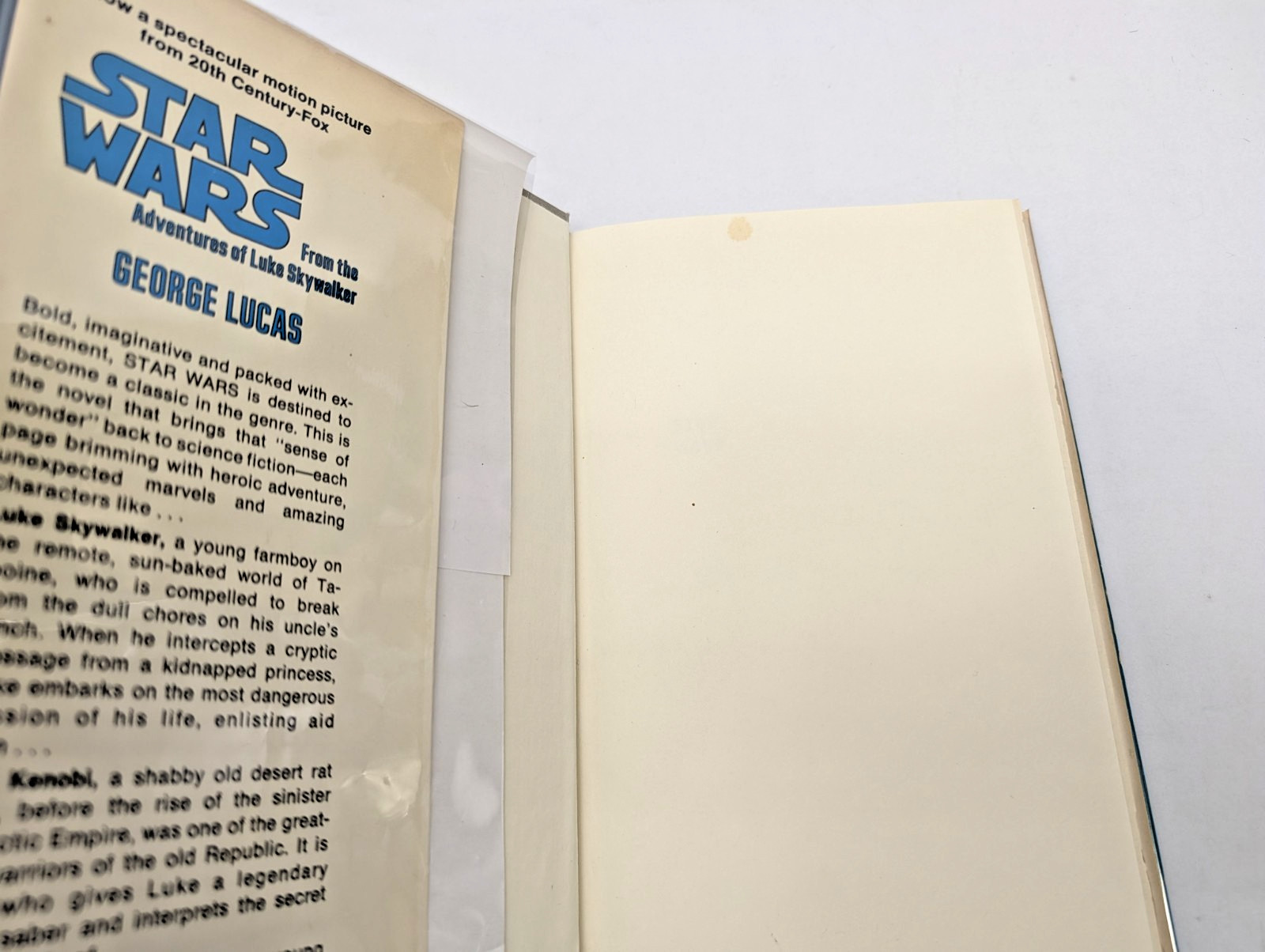 Star Wars 1976 True First Hardcover Edition S27 Gutter Code w/ Dust Jacket Mylar