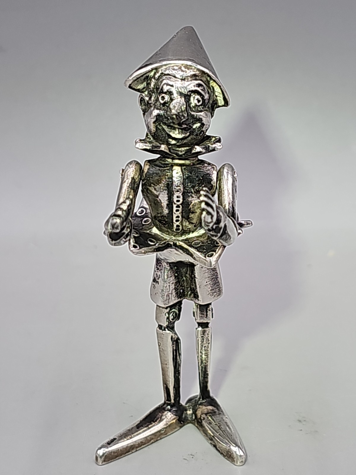 Vintage 800 Silver Articulating Pinocchio Figure