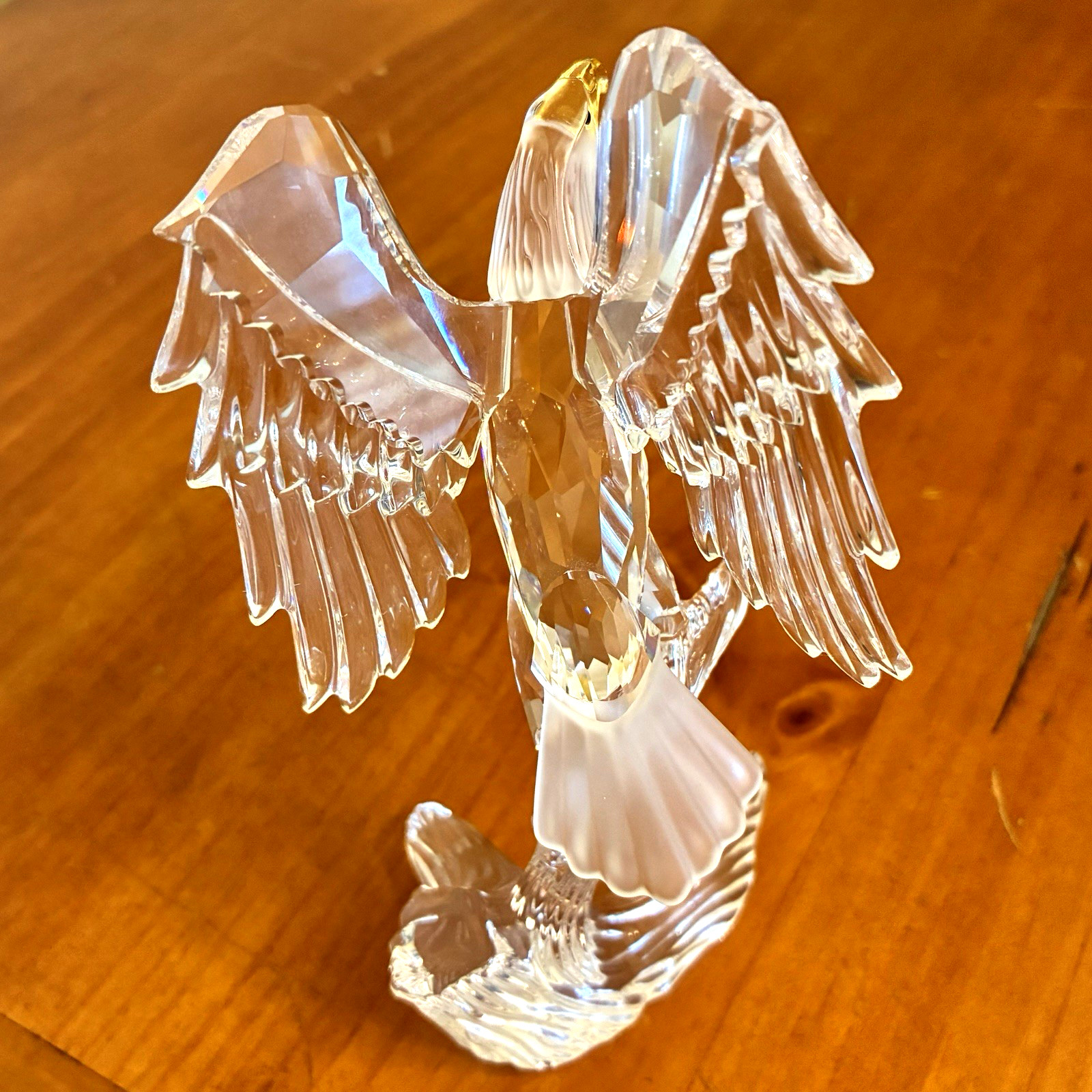 Swarovski Bald Eagle Crystal 5 inches tall # 248003 Yellow Beak USA Og Box COA