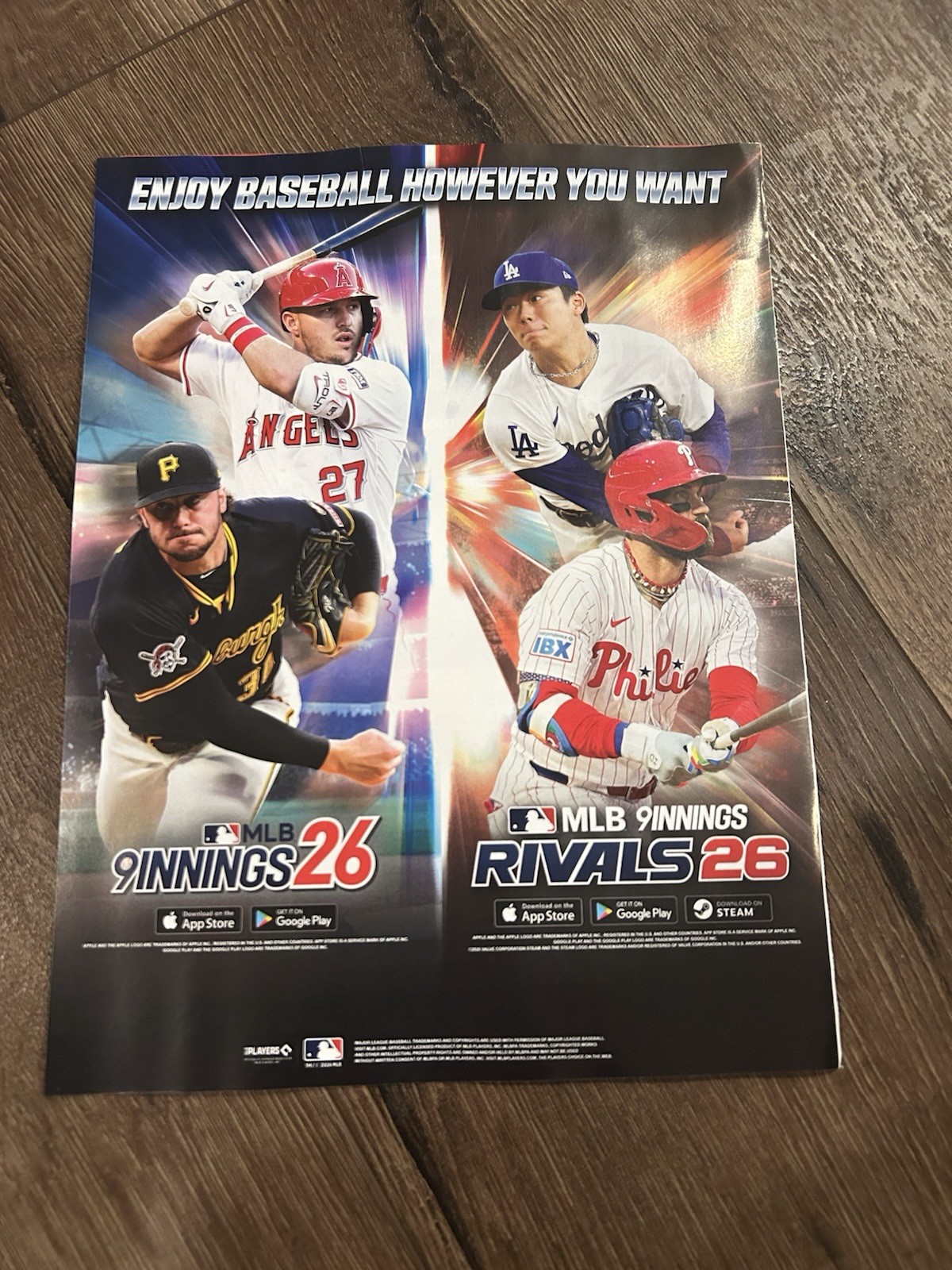PAUL SKENES Poster Print Ad Photo 8×11” 9 Innings Rivals 26 MIKE TROUT +