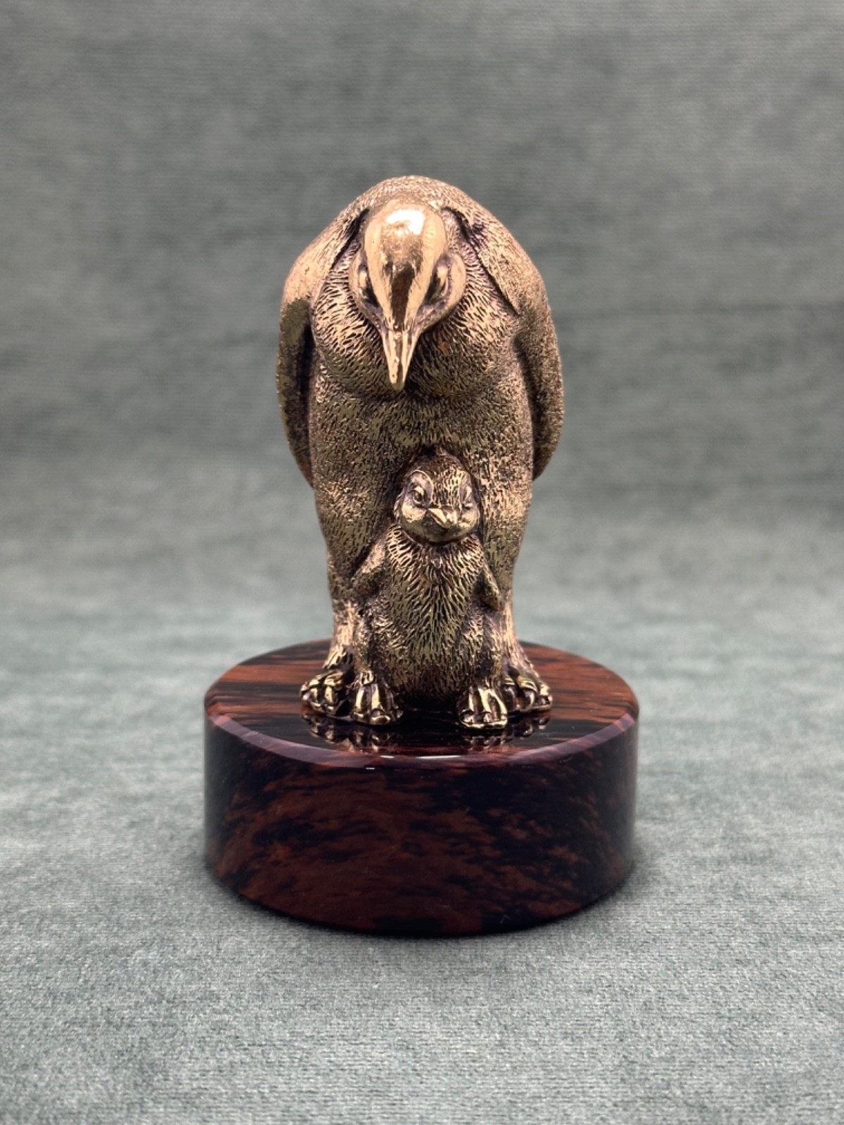 ANTARCTIC SPRING PENGUINS BRONZE SCULPTURE ART DECO BIRD STATUE FIGURINE