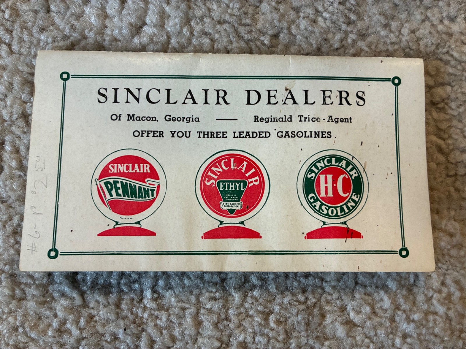 Sinclair Customers Premium Plan Dealer Gas Station Booklet Gasoline Globe Glass
