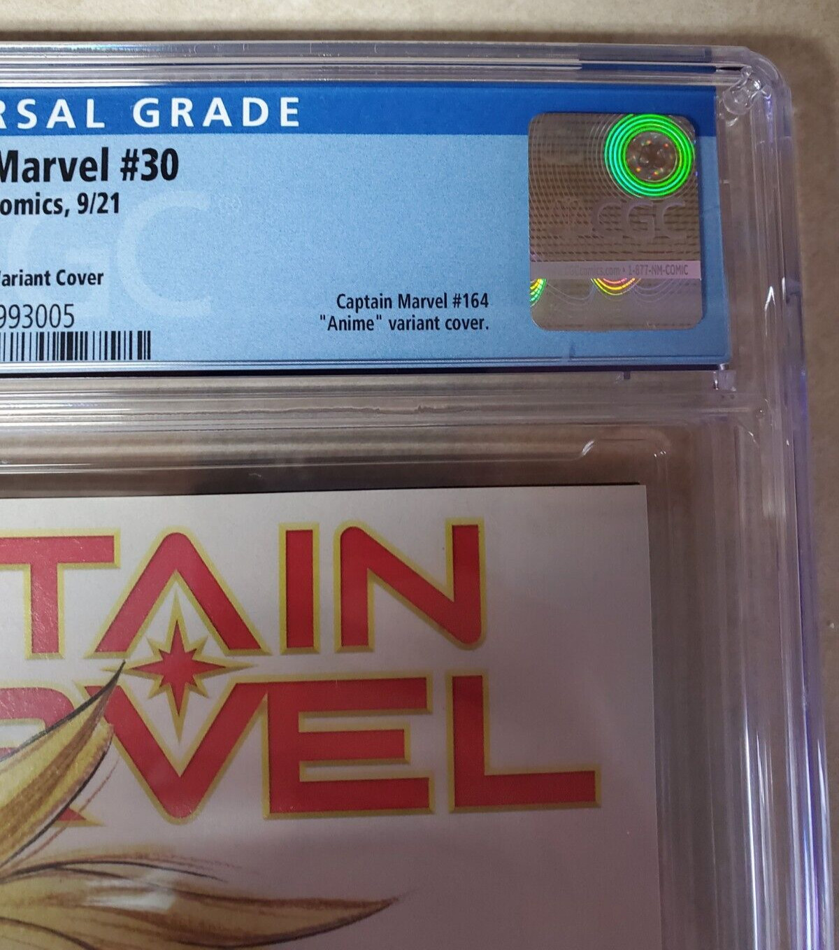 Captain Marvel Issue #30 Comic Book. Peach Momoko Variant Cover. CGC Graded.2021