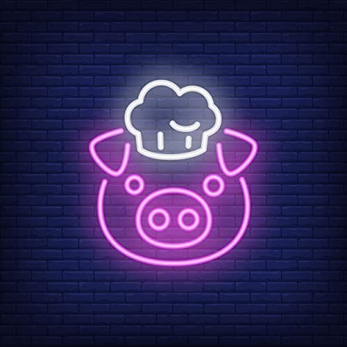 24″ Chef Pig Flex LED Neon Sign Light Gift Party Restaurant Shop Artwork Décor