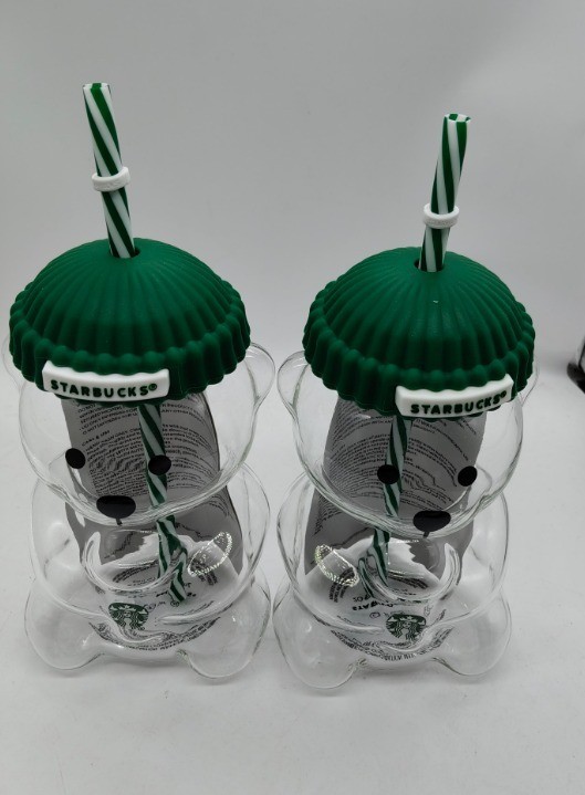Glass Starbucks Bearista Bear Cold Cup Holiday Limited Edition
