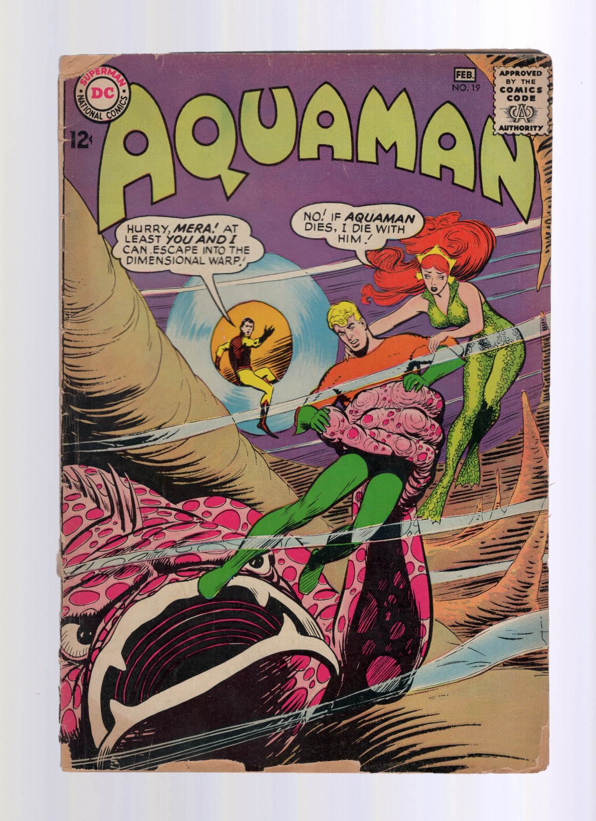 Aquaman #19 – Mera & Aqualad Appearance – DC Comics 1965 – Low Grade