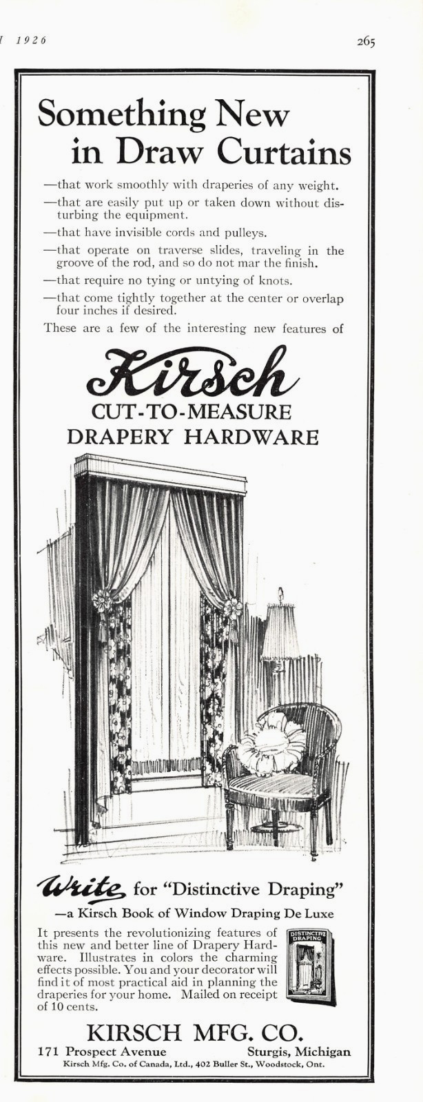 Kirsch Mfg Co Cut To Measure Drapery Hardware Sturgis Michigan Magazine Print Ad