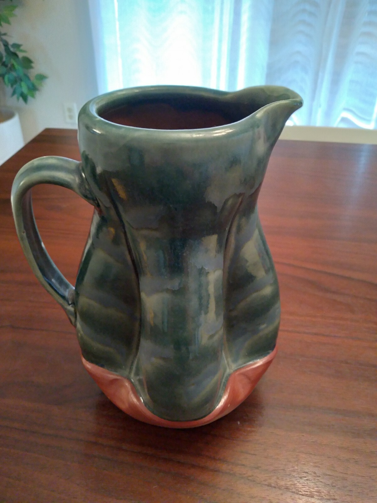 Pincu Pottery Ceramic Earthenware Hand Painted Large Pitcher 10″