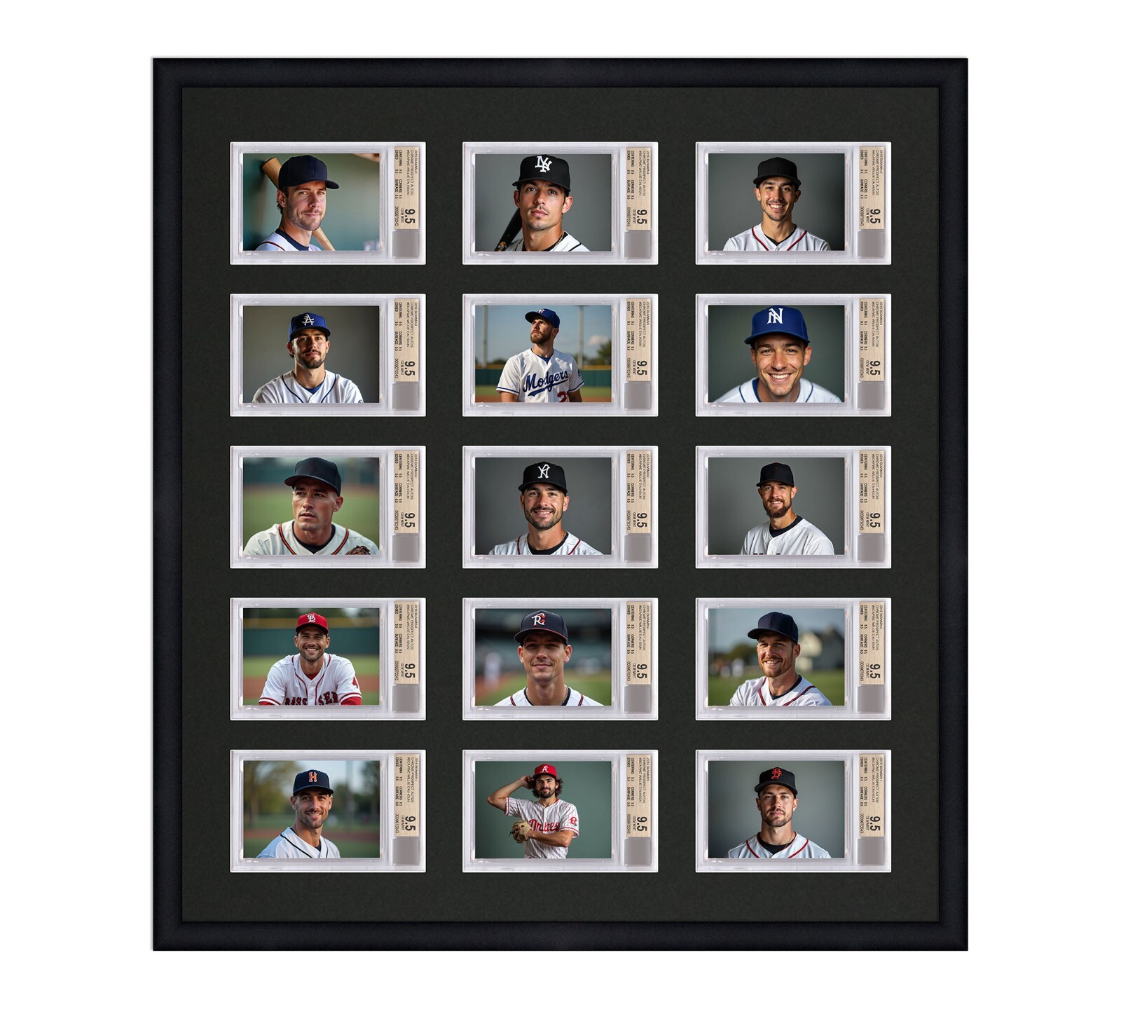 BGS Graded Card Frame Display Holds 15 Slabs, UV Protection (optional) TCG MTG