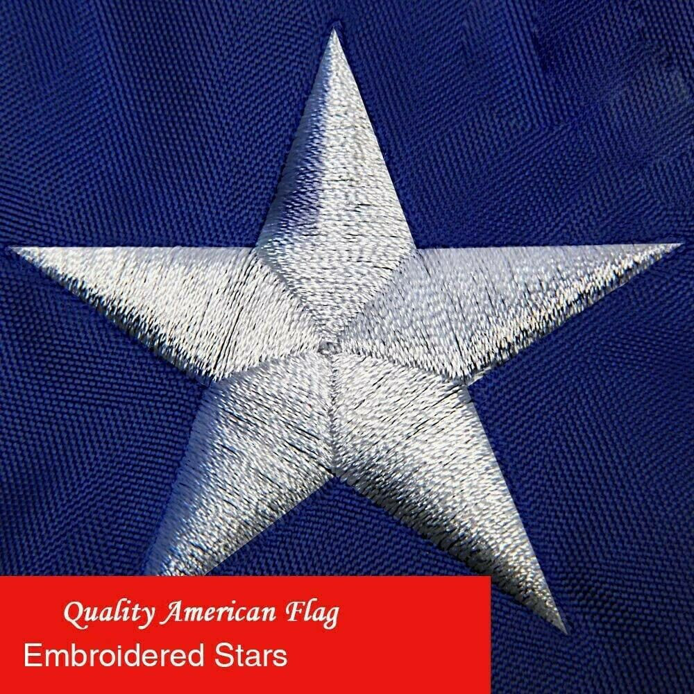 4x6FT American Flag Large US Flags Heavy Duty Embroidered Stars, Heavy 210D