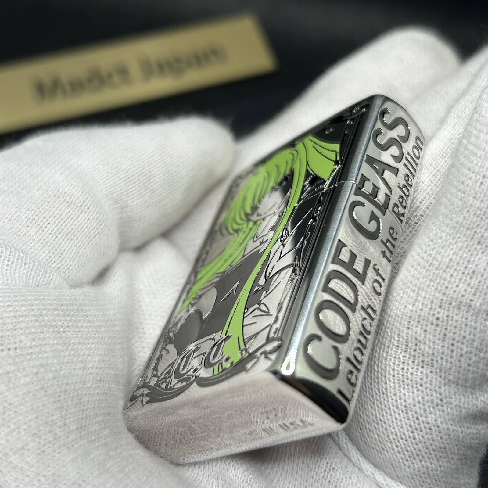 Zippo Oil Lighter Code Geass C.C. Silver Brass Color Limited Japan Anime