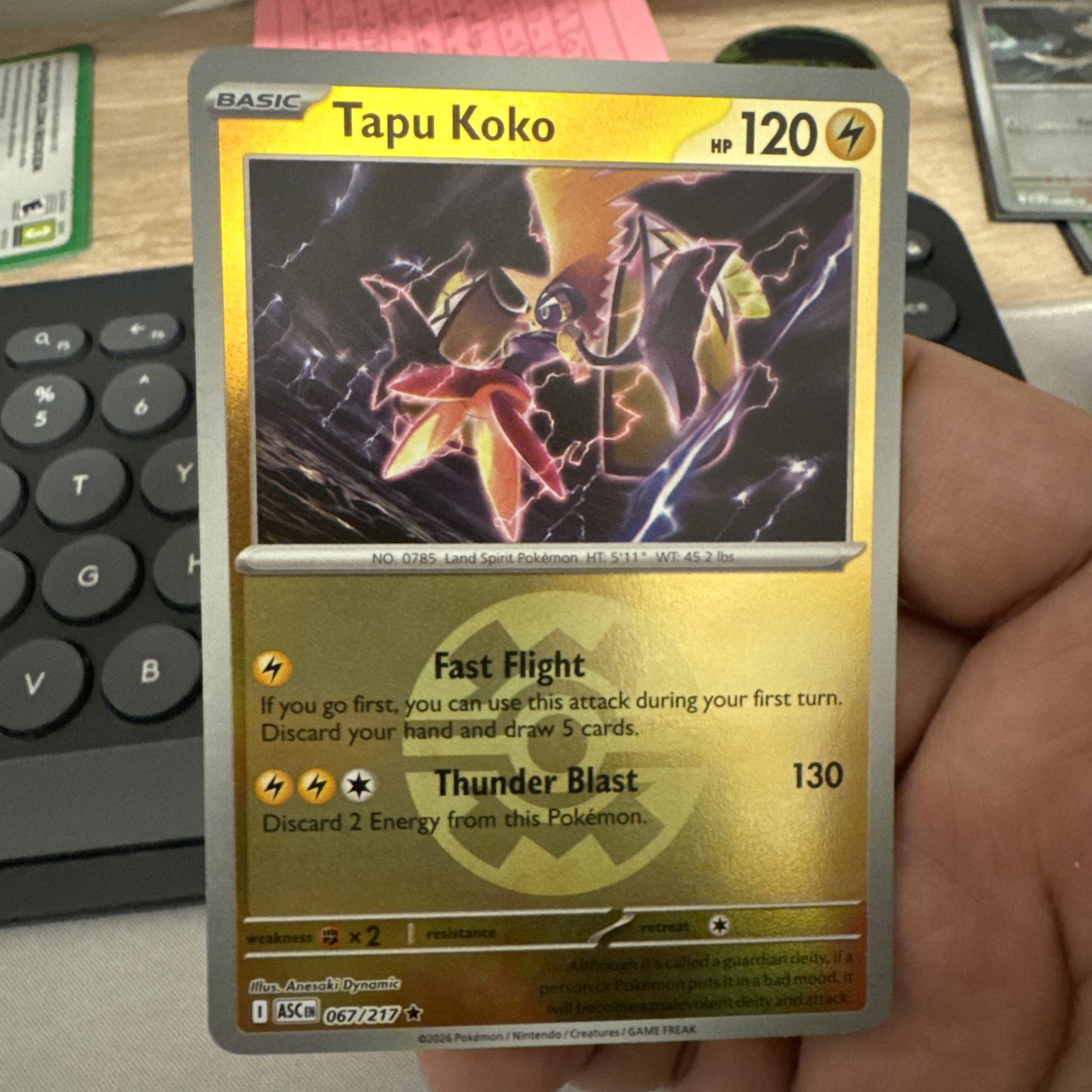 Tapu Koko 067/217 Pokeball Reverse Holo Ascended Heroes Pokemon Card