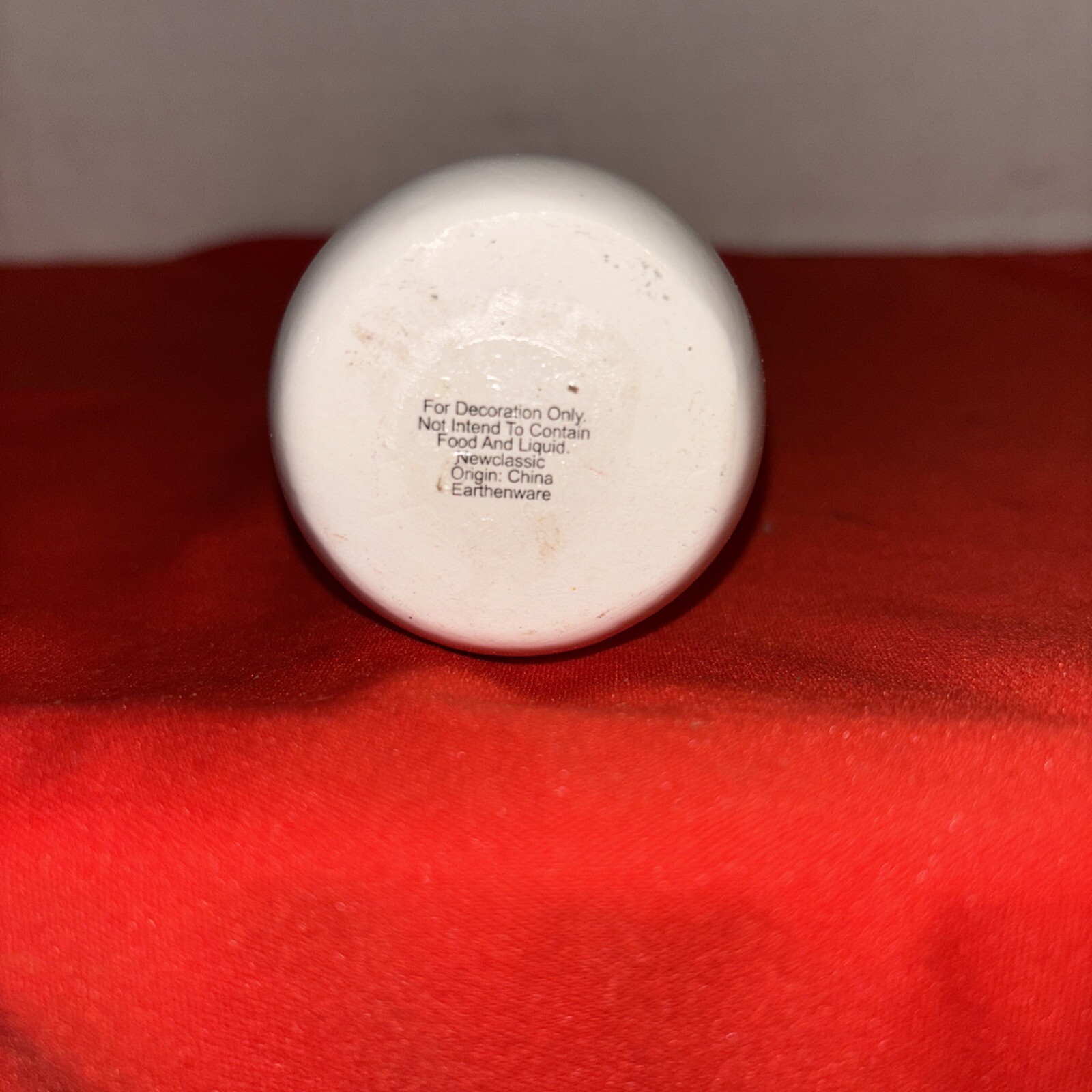 Small Ceramic Earthenware Vase White -4” Tall- Estate Find