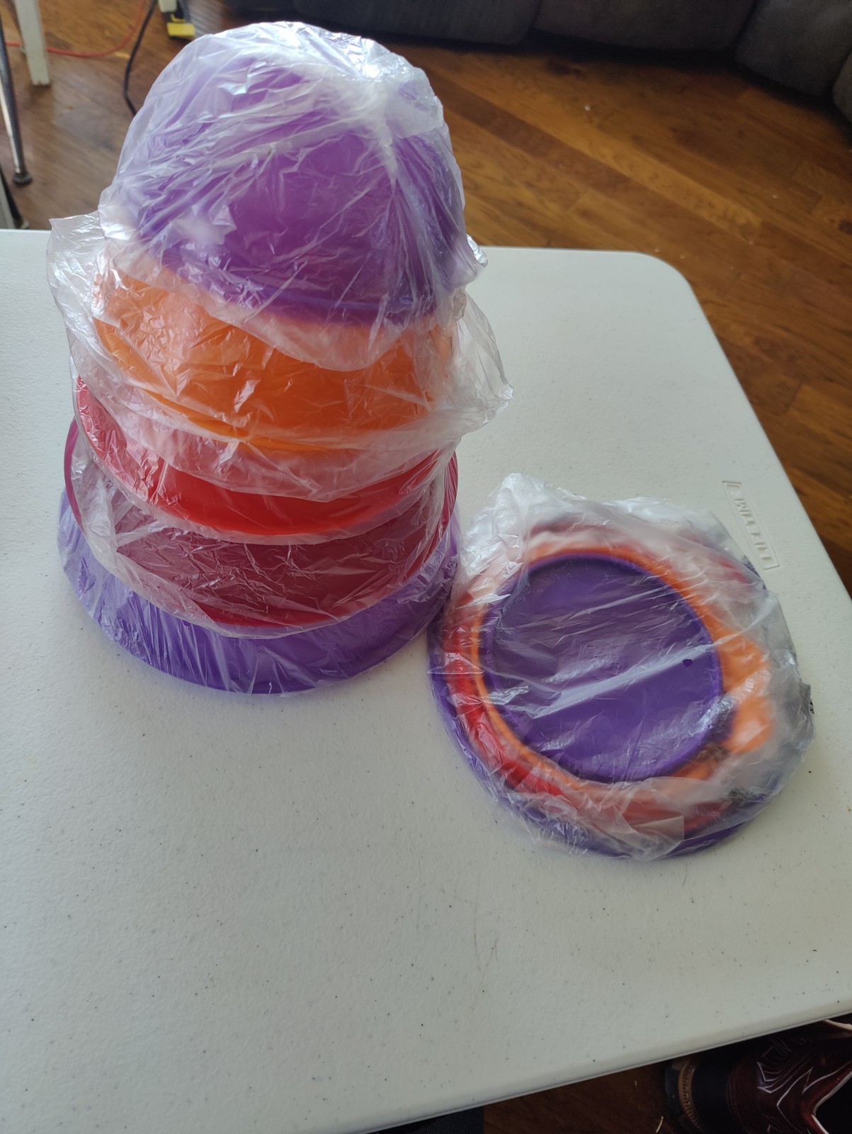 NEW Tupperware Impressions Classic Serving Bowl Set of 5 Purple/Orange/Red FS