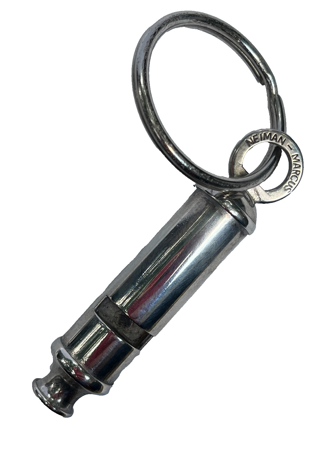 Neiman Marcus Silver Plated Bobby Whistle Keychain Pendant Vintage England