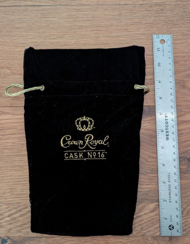 Crown Royal Cask No. 16 Black Velvet Bag 11″