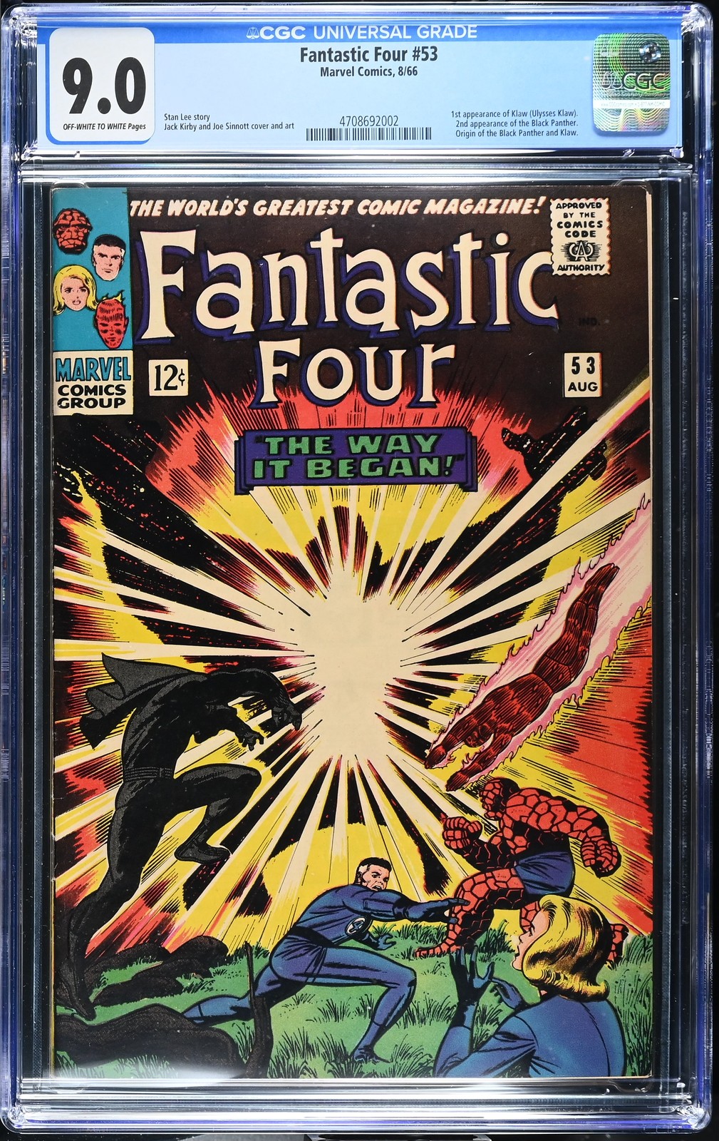 Fantastic Four #53 CGC 9.0 Off-White to White Pages