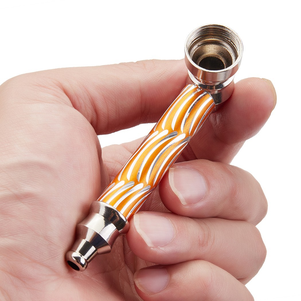 ( Pack of 3 ) 3.2″ Metal Detachment Tobacco Smoking Pipe with Cap Lid Screens