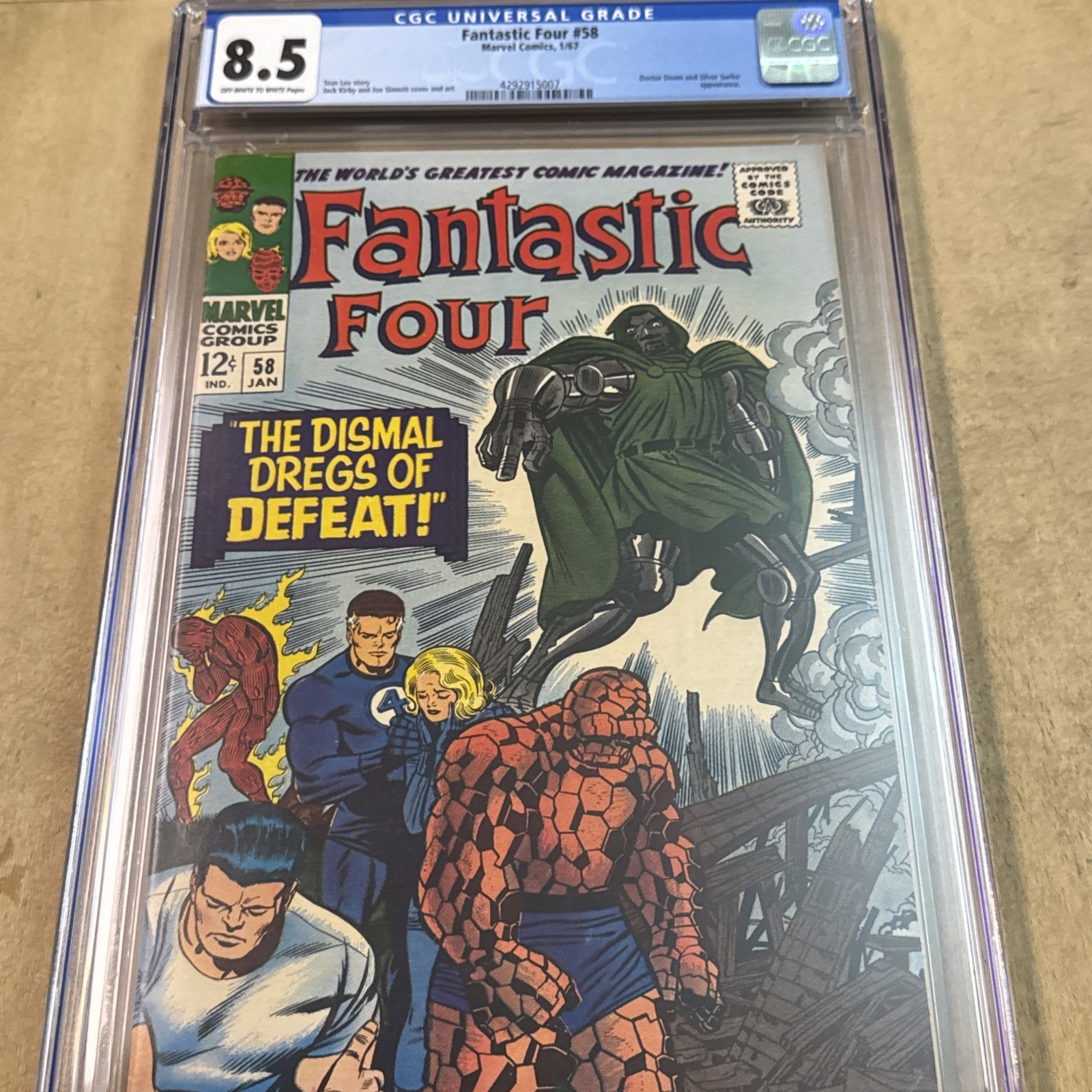 Fantastic Four #58 CGC 8.5 Jack Kirby & Joe Sinnott Doctor Doom Doomsday