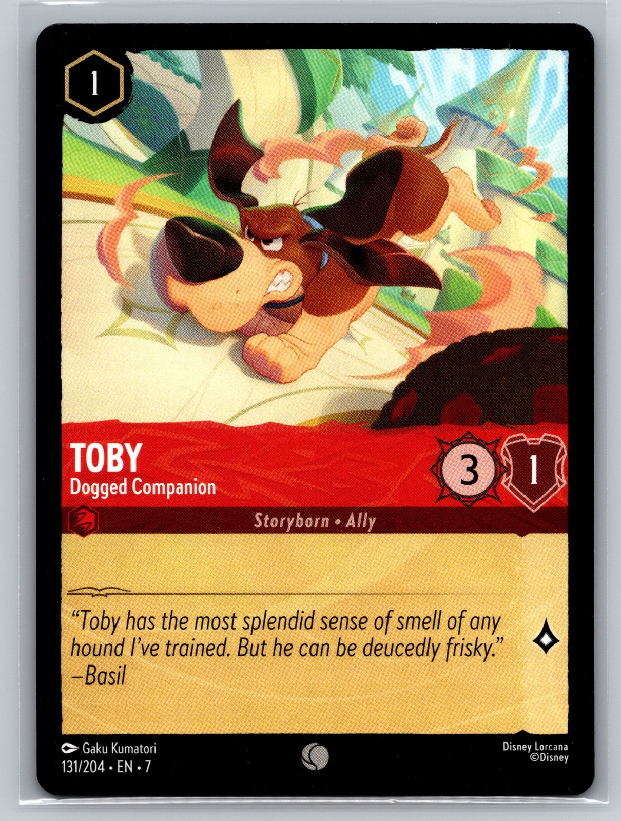 Disney Lorcana TCG Toby Dogged Companion 131/204 Great Mouse Detective