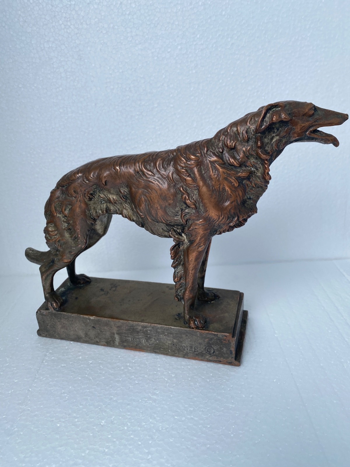 Antique Greyhound Figure Pompeian 7 1/4 inch Bronze Co 1920