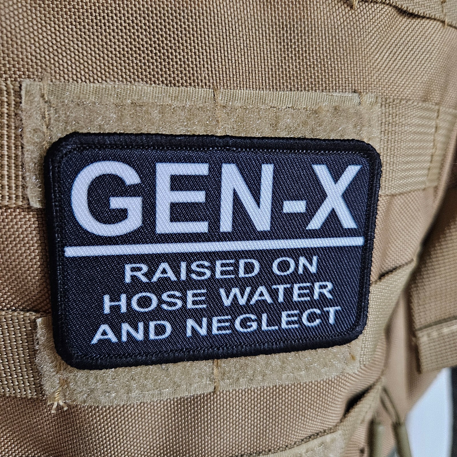 Gen x meme patch 2″x3″ hook & loop backing morale patch