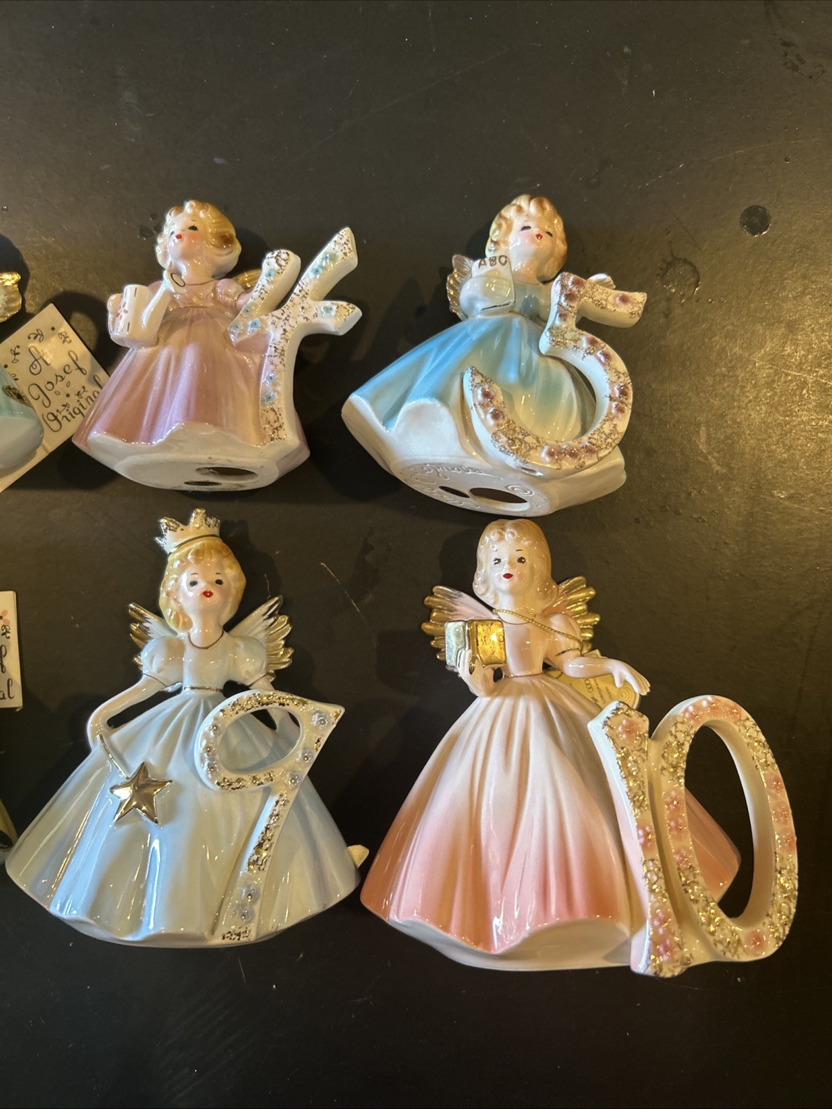 Josef Originals Porcelain Figurine Birthday Girl Angels, COMPLETE SET AGES 1-10