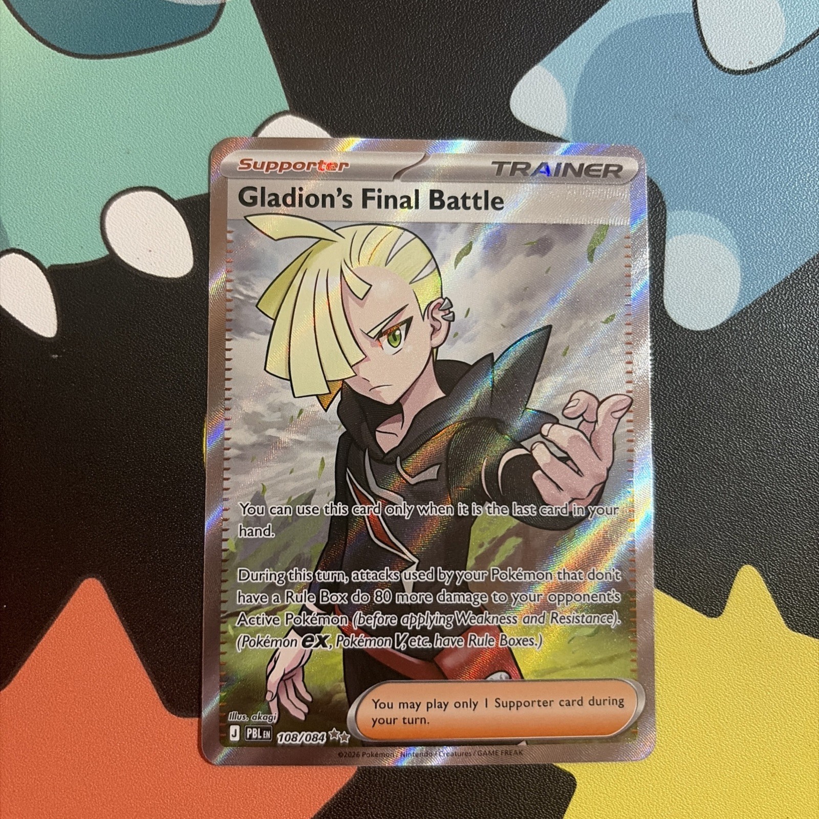 Gladion’s Final Battle Holo Ultra Rare ME05: Pitch Black 108/084 NM