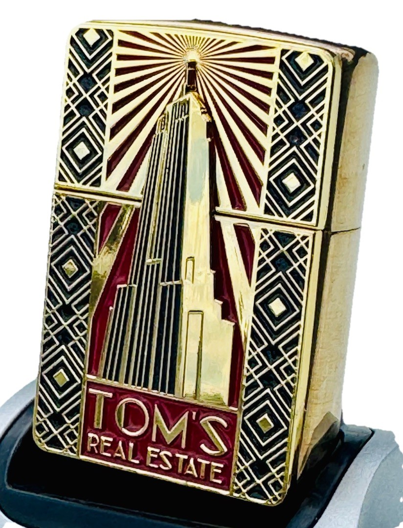 RARE ZIPPO Toms Real Estate GOLD EMBLEM Lighter 2021 1st Release Ltd Ed 100