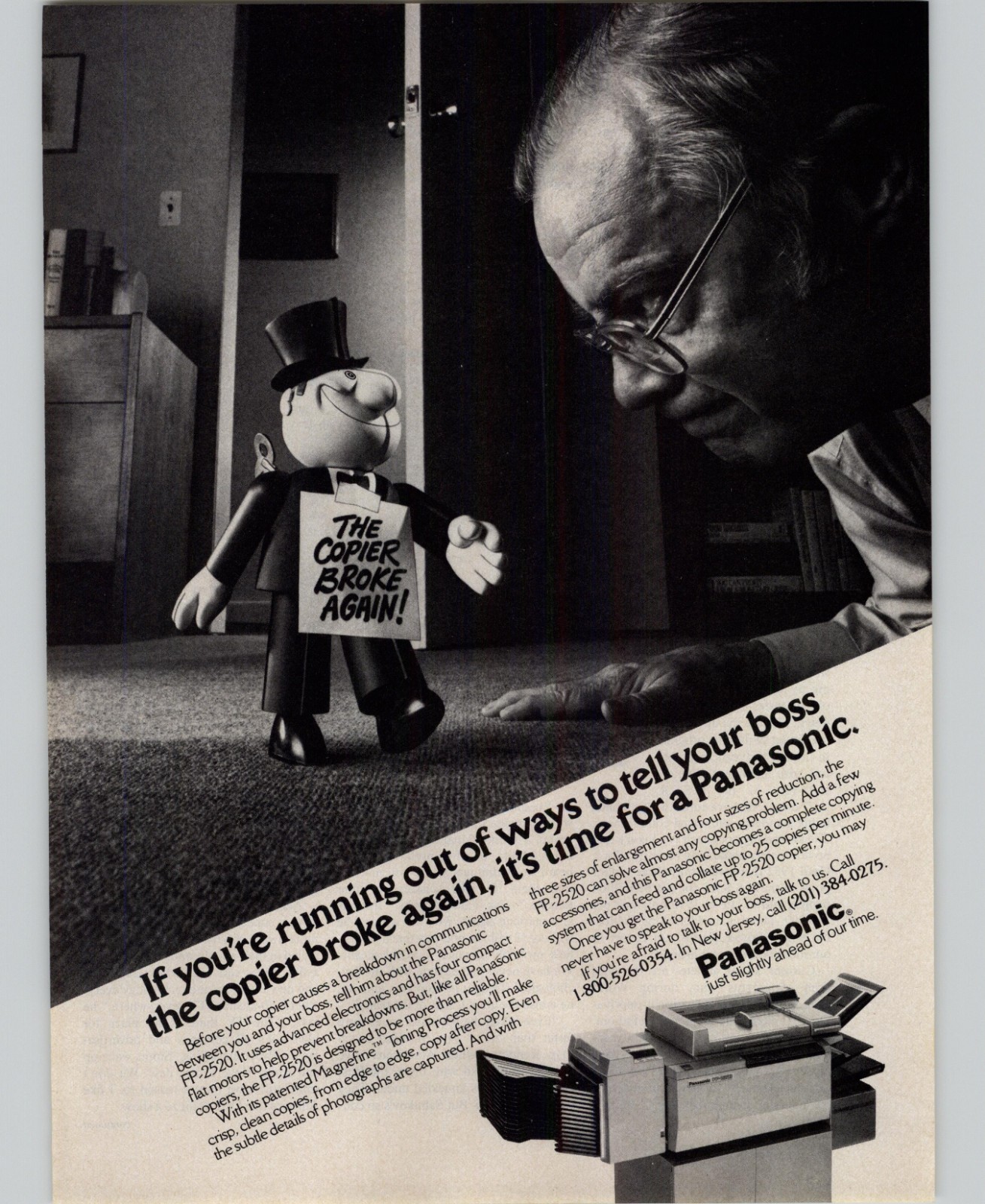 1984 Panasonic FP 2520 Copier Copy Machine Vintage Print Ad Office Equipment