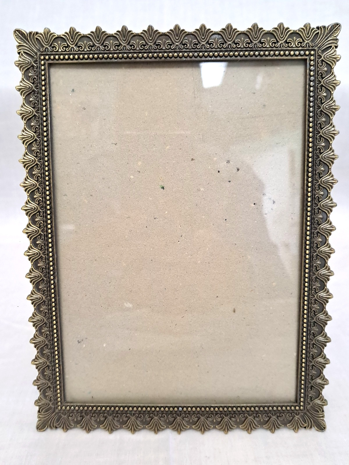 Ornate Solid Brass Picture Frame 5X7 Vintage Baroque Filigree Tabletop Photo EUC