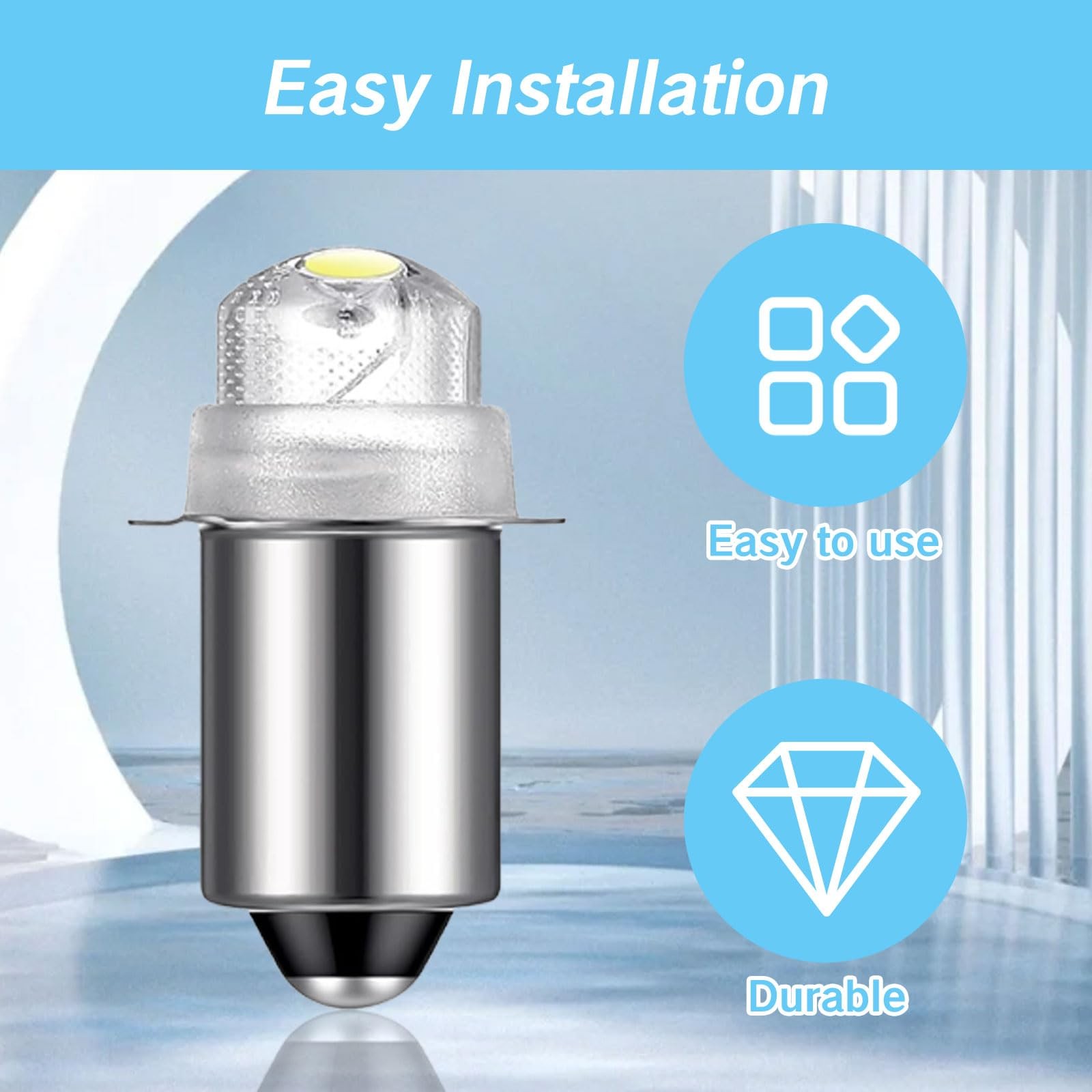 YAFIYGI 2 Pack Flashlight Bulbs 30 Lumen 3-Volt LED 2 Count (Pack of 1), 2pcs