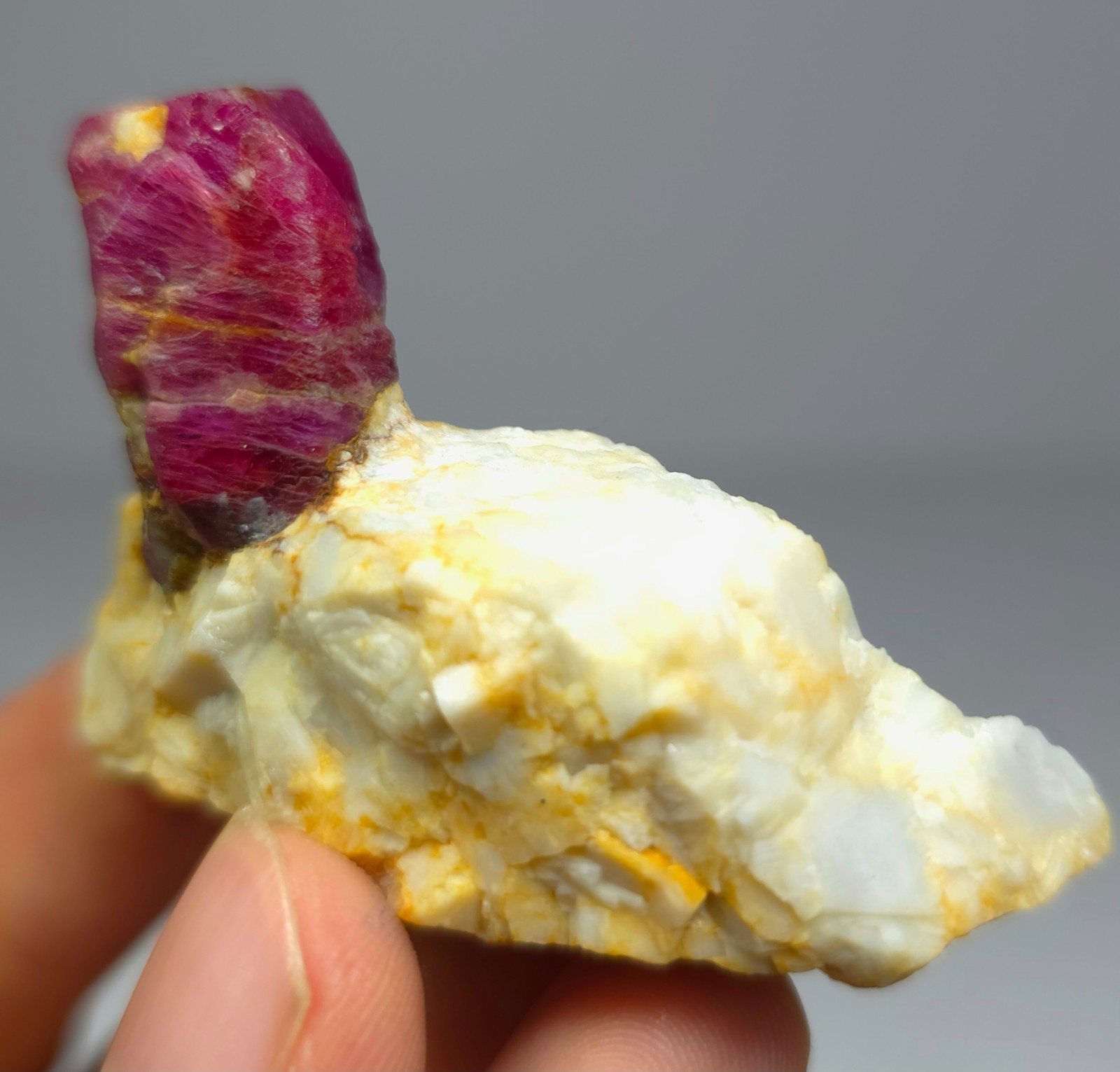 42 Gram Extraordinary Dark Red Ruby Crystal On Matrix From Afghanistan