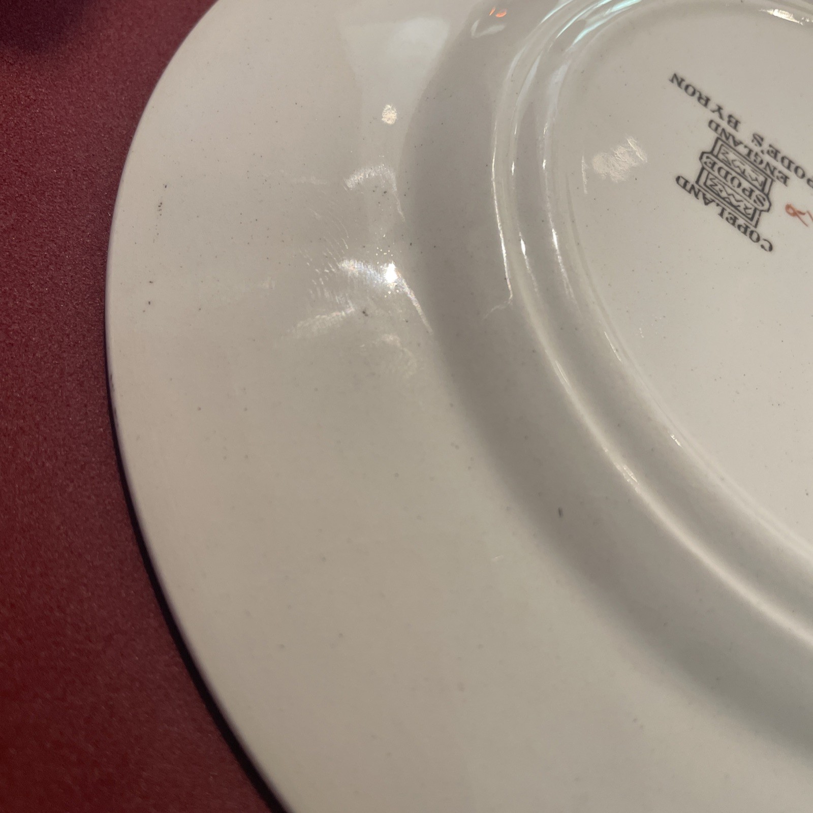 Copeland Spode’s Byron ￼England, green trim ￼6 1/2 Inch Dinner Plate D/1