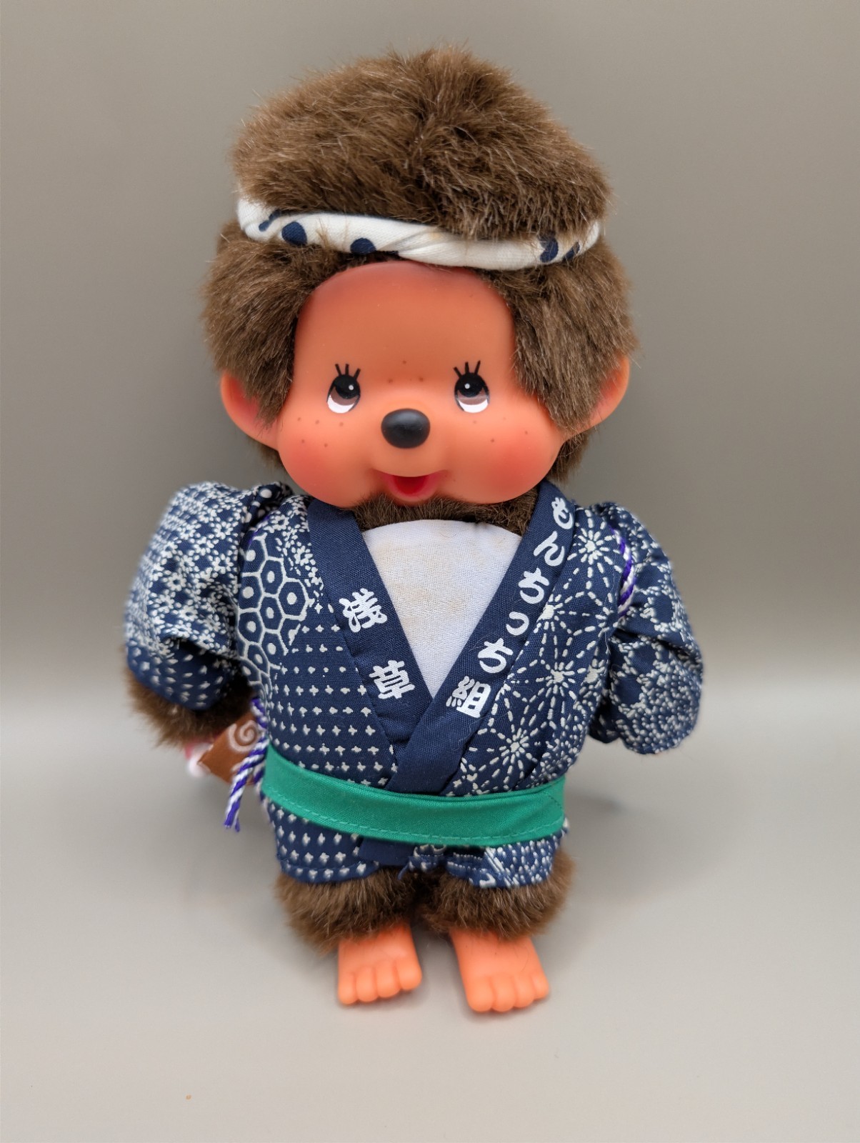 Monchhichi Boy Doll Asakusa Festival Edition S Size w/ Happi Coat Japan Plush