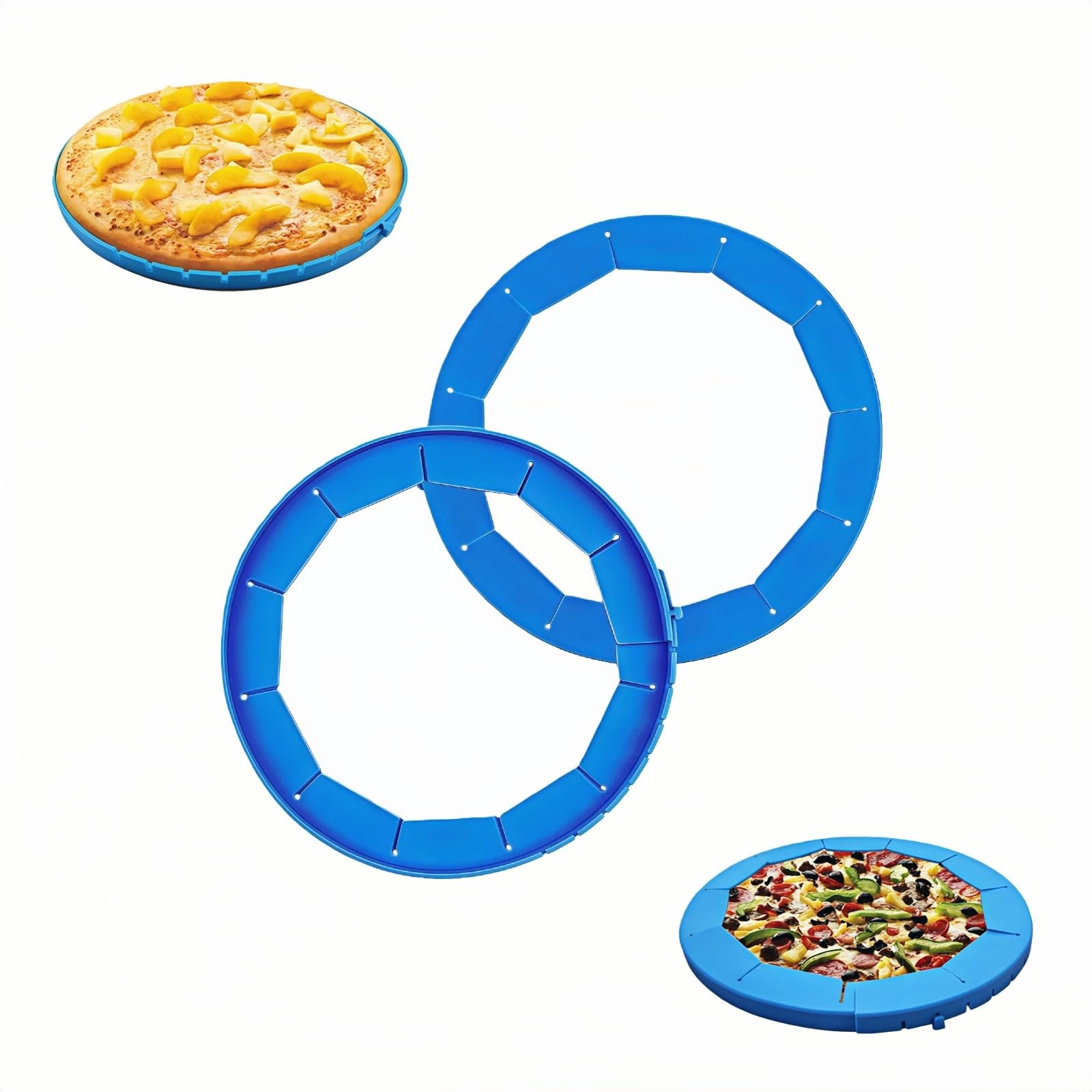 Blue Adjustable Silicone Pie Crust Shield 8-11.4 Inch Baking Protector