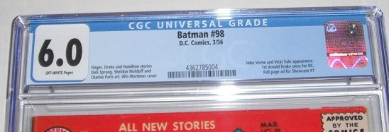Batman # 98…CGC Universal slab 6.0 Fine grade-1956 comic book–bxi