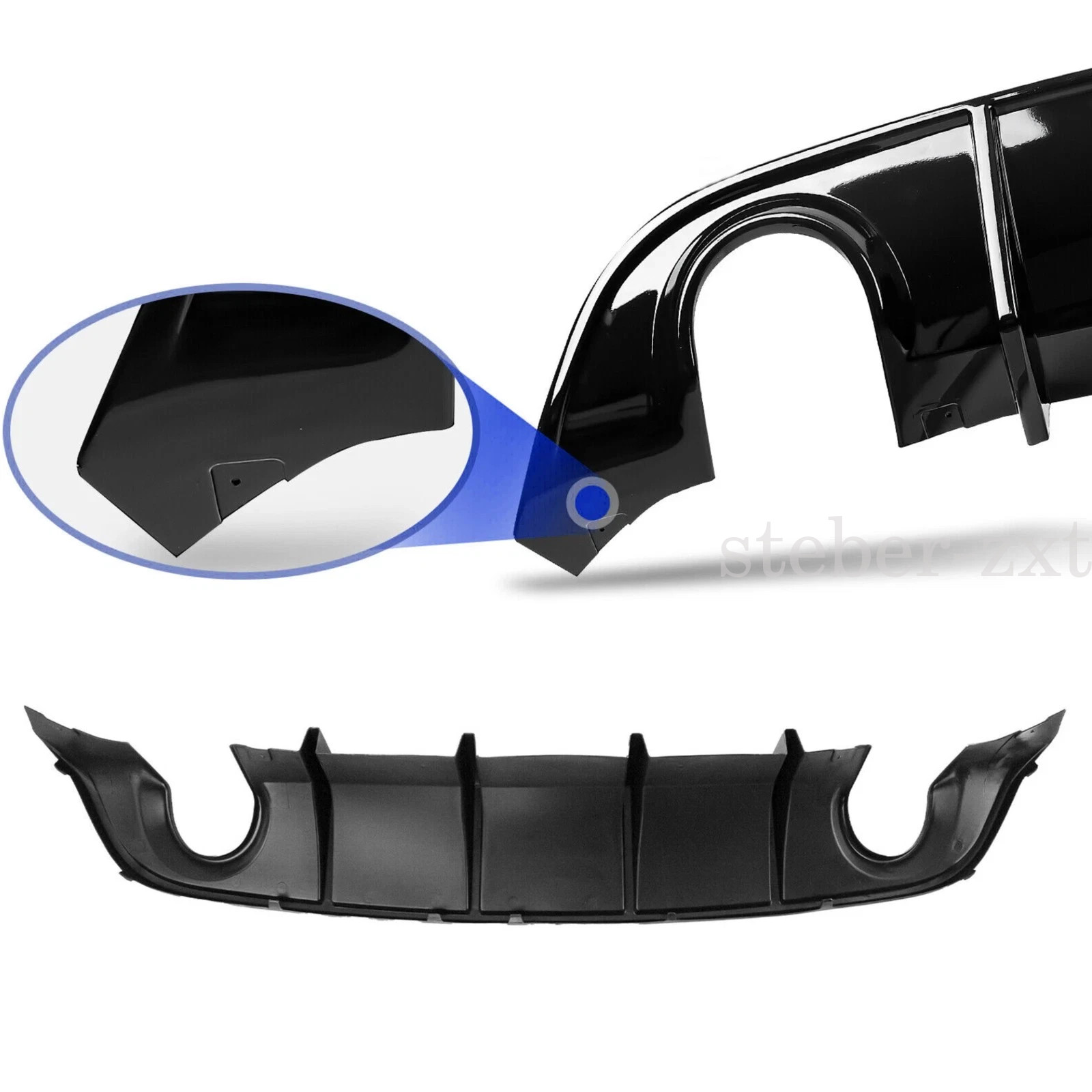 Rear Diffuser Bumper Lip Gloss Black Compatible with Dodge Charger SRT 2015-2023