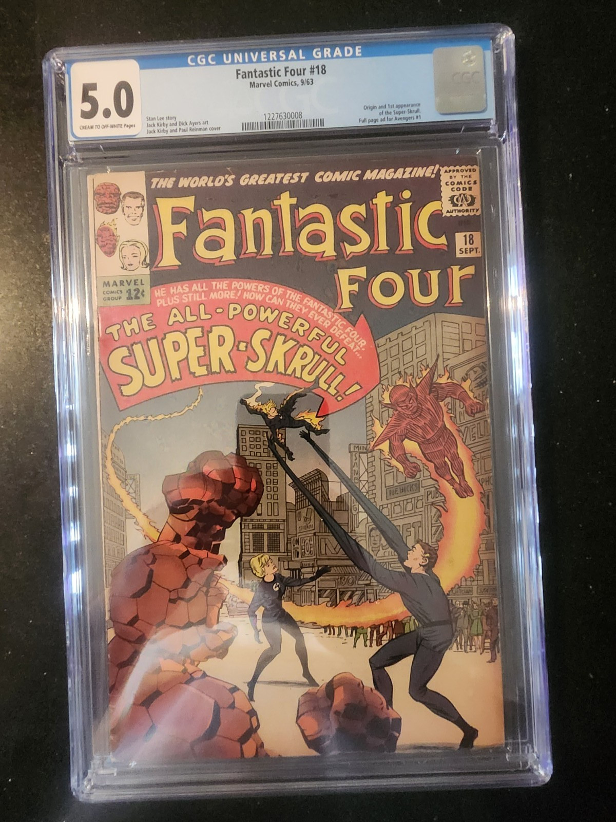 Fantastic Four #18 1963 CGC 5 First Super Skrull