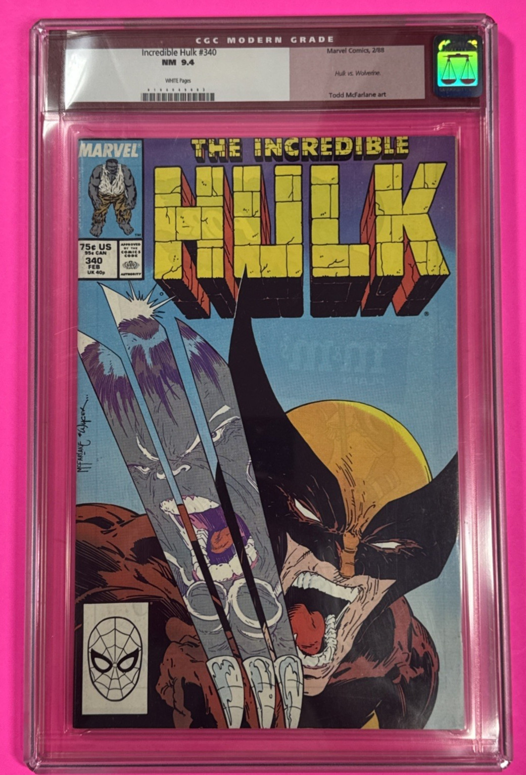 INCREDIBLE HULK #340 (MARVEL 1988) MCFARLANE | RARE ORIGINAL CGC RED LABLEL 9.4