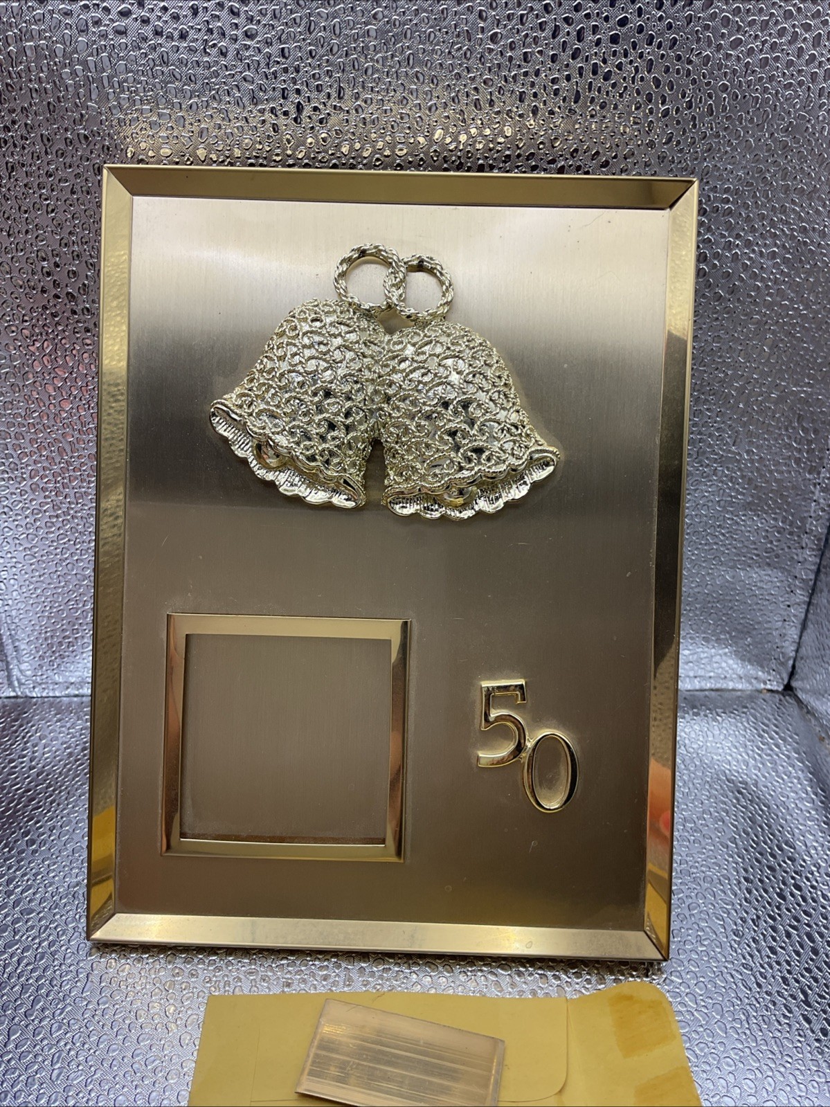 RARE Gold 50th Wedding Anniversary Musical Photo Frame 6×8 With Engraving Plate