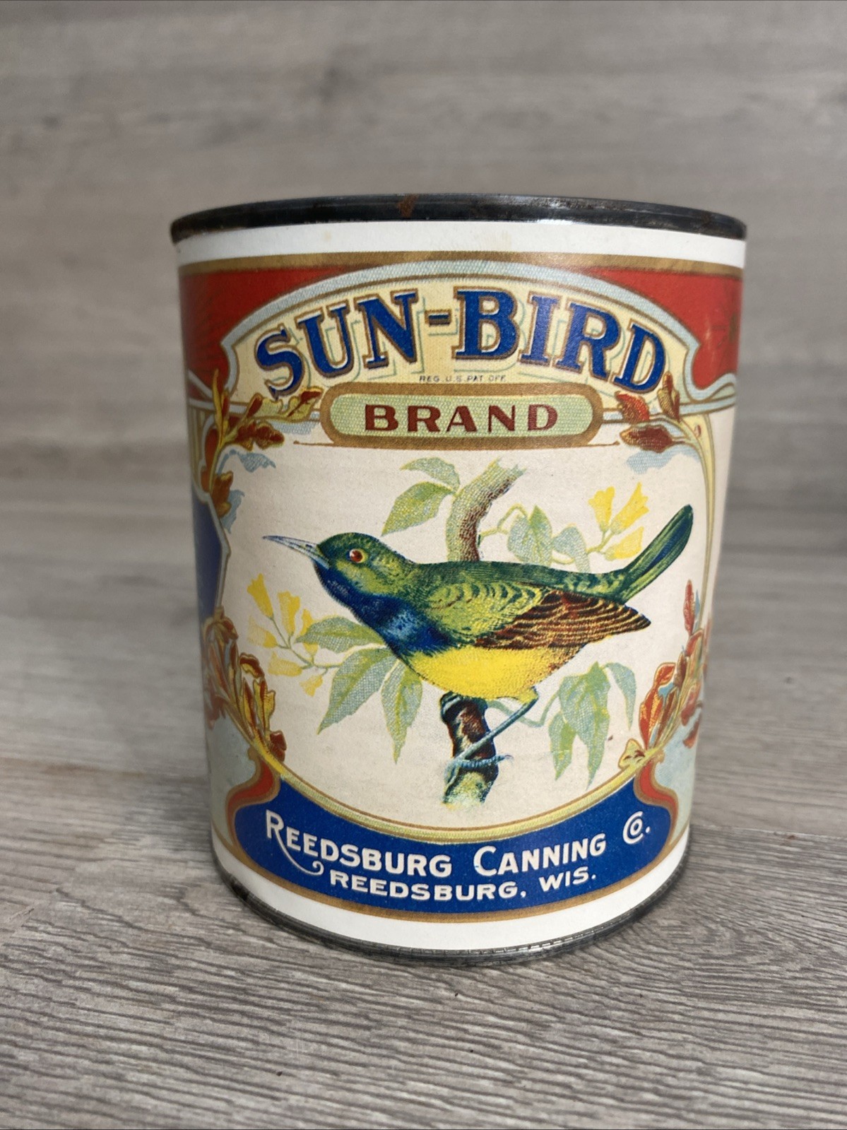 Sun-Bird Mixed Vegetables for Soup Can Label Reedsburg Canning Wisconsin