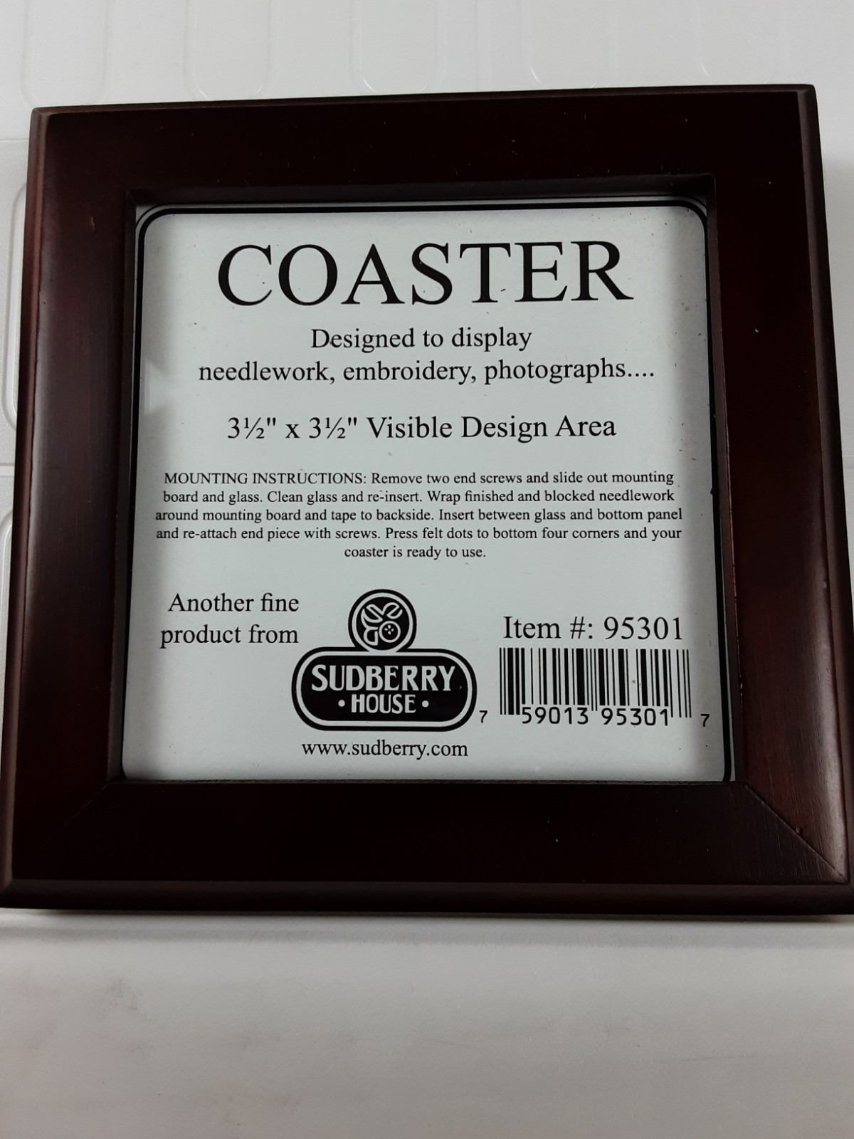 NEW Sudberry House Display Case Mahogany Finish 4.5×4.5 Needlework Projects
