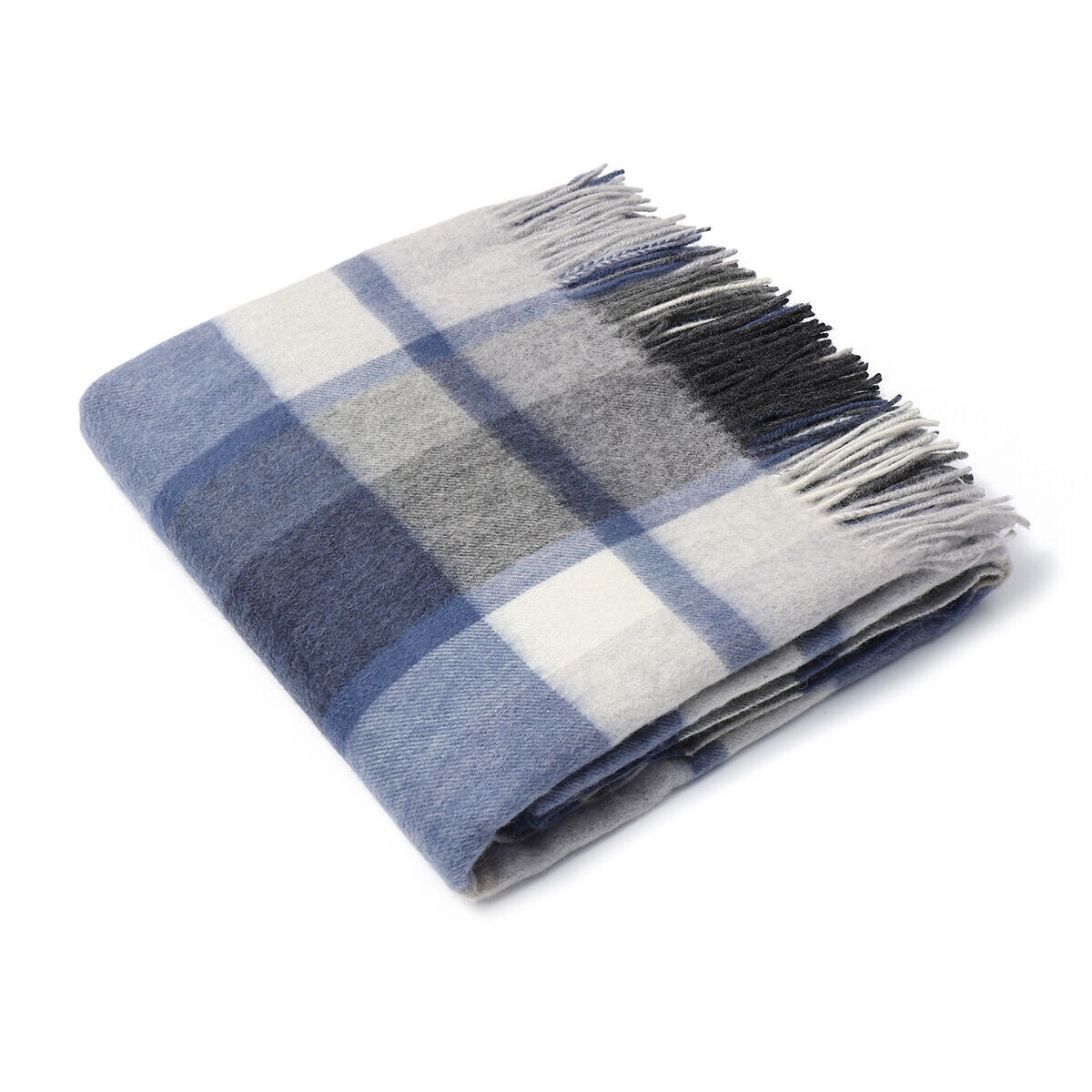 Organic Club Blue and Gray 100% Sheep Wool Throw Premium Quality Blanket 50×70″