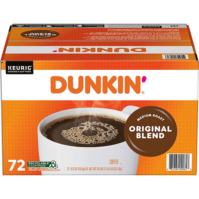 Dunkin’ Donuts Medium Roast K-Cup Coffee Pods, Original Blend (72 ct.)