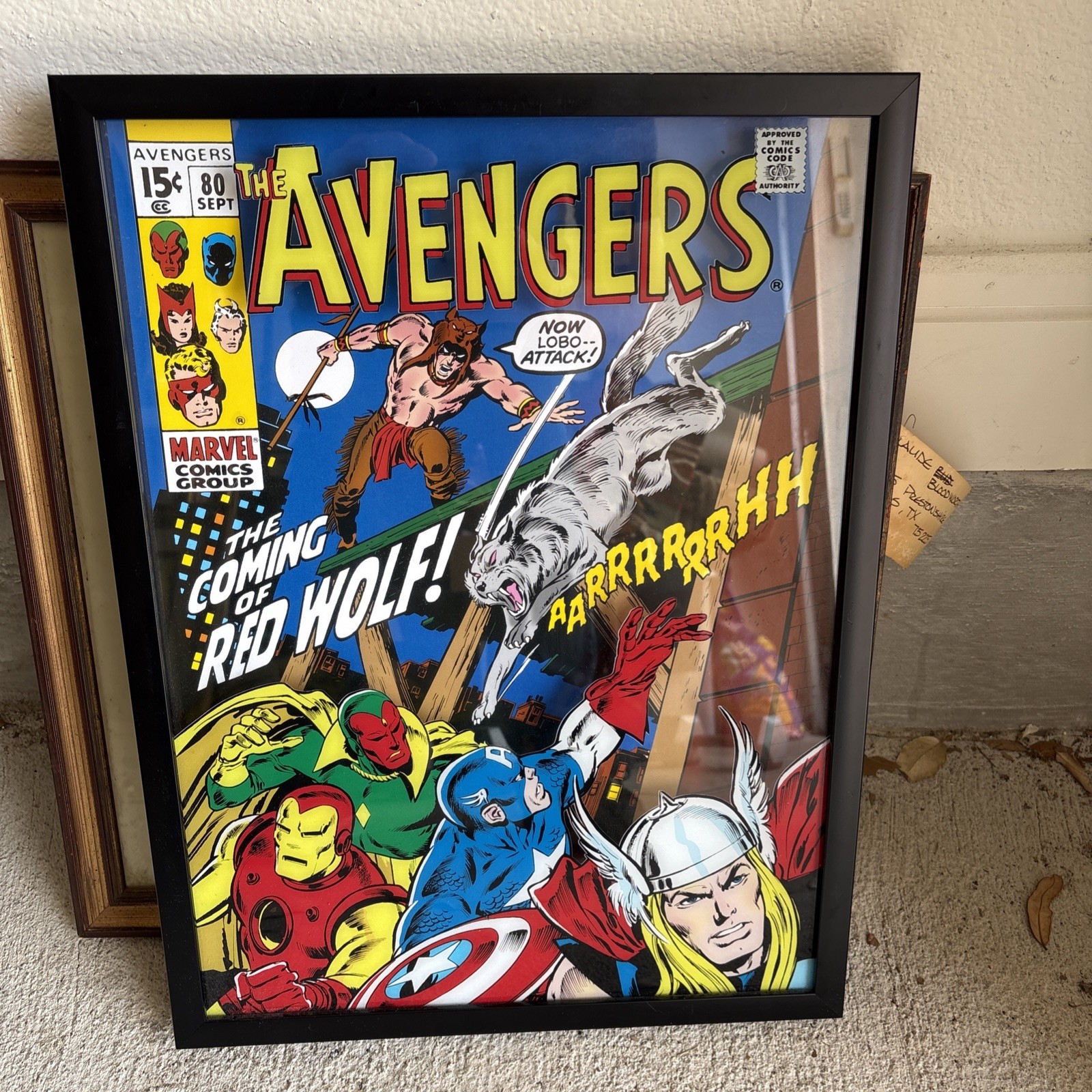 Marvel Avengers Wall Art Retro #80 The Coming of Red Wolf Comic Framed 15″ X 20″